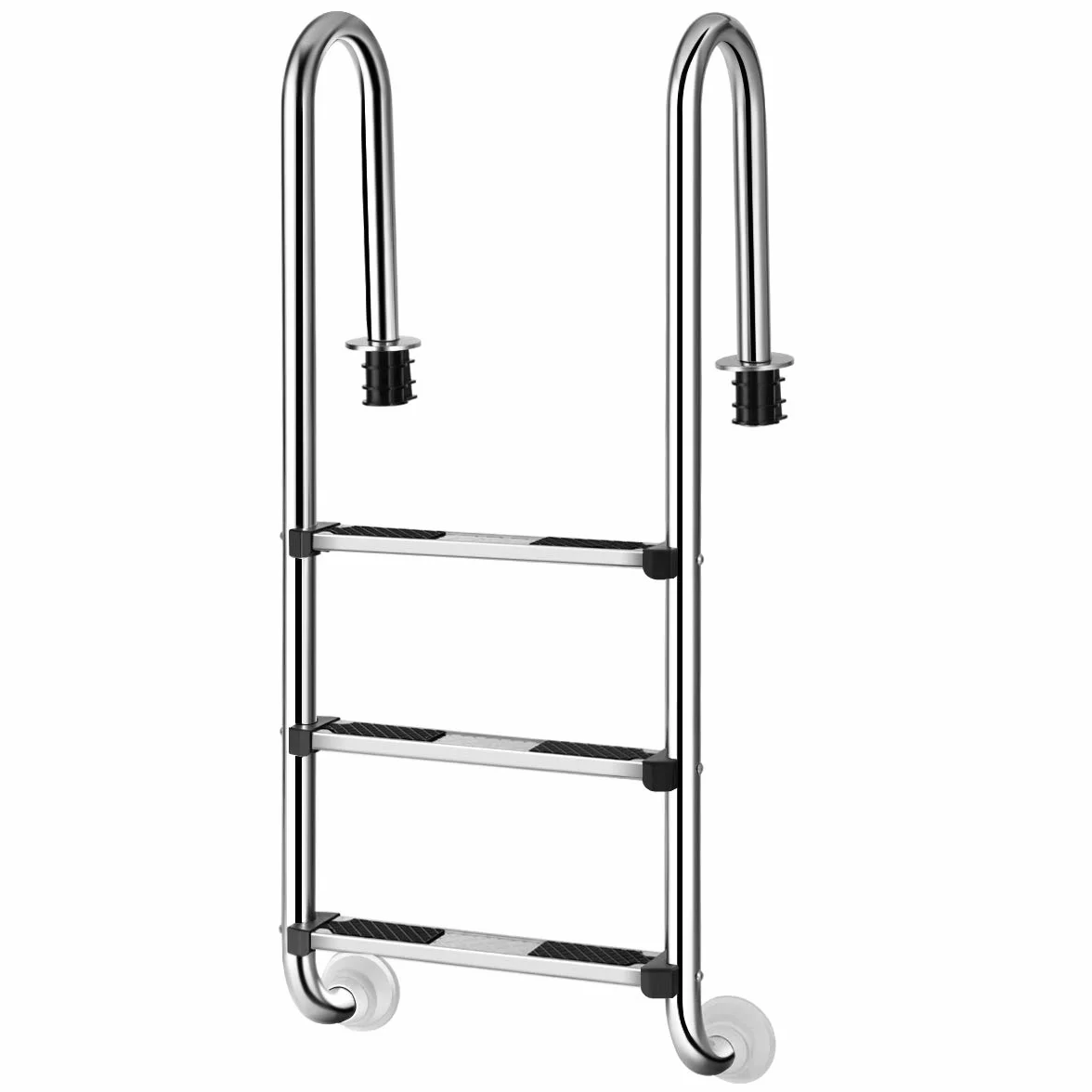 GOPLUS Escalera de Piscina Acero Inoxidable 3 Peldaños Antideslizante 150 kg 135x50x26 cm