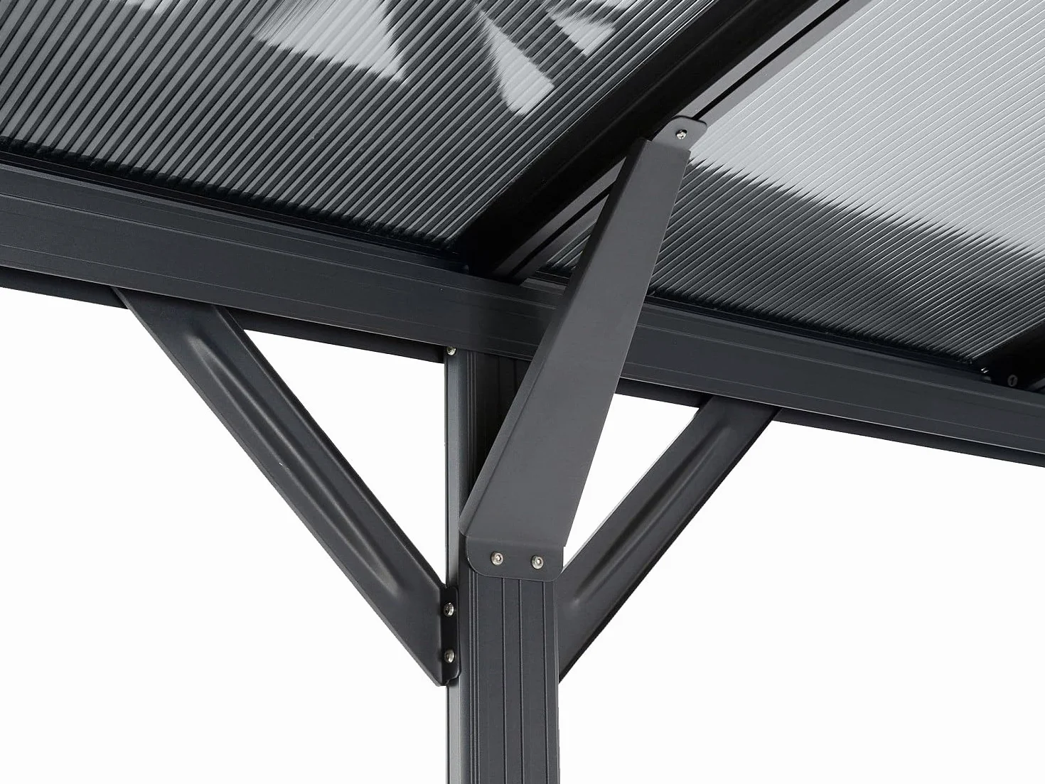 Baresa Carport Pergola Individual Independiente Aluminio 1 Coche 15,15 m² Gris Antracita