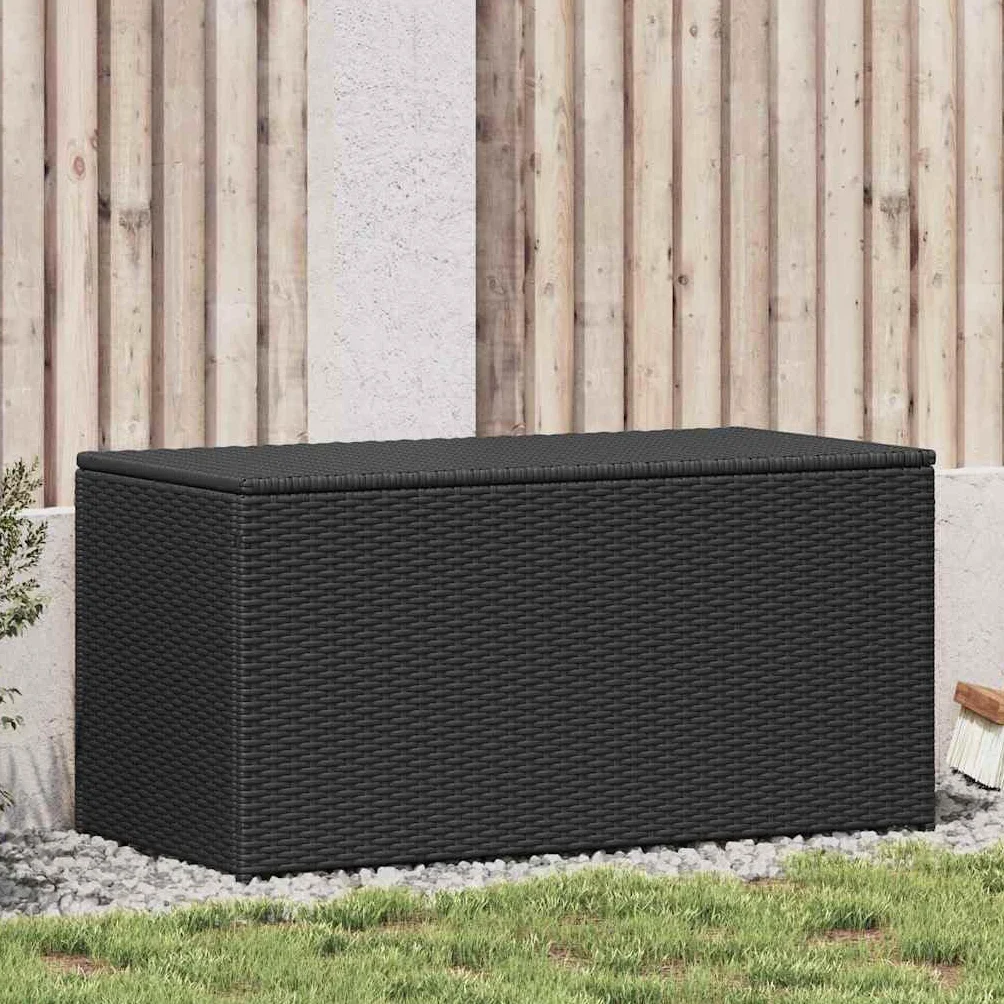 vidaXL Caja de Almacenaje Jardín Ratán Sintético 100x50x50 cm Negro