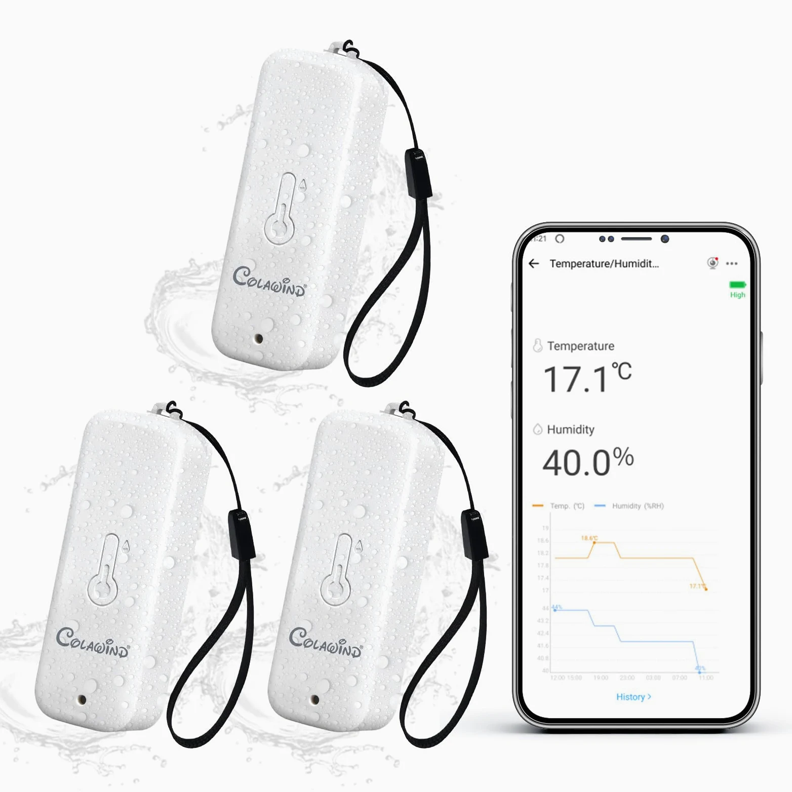 Sensor Zigbee de Temperatura y Humedad IP65 para Interior y Exterior | Requiere Hub Zigbee, para Hogar, Invernadero y Bodega, Compatible con Dispositivos Echo con Hub Zigbee 3.0 Integrado (3 PCS)