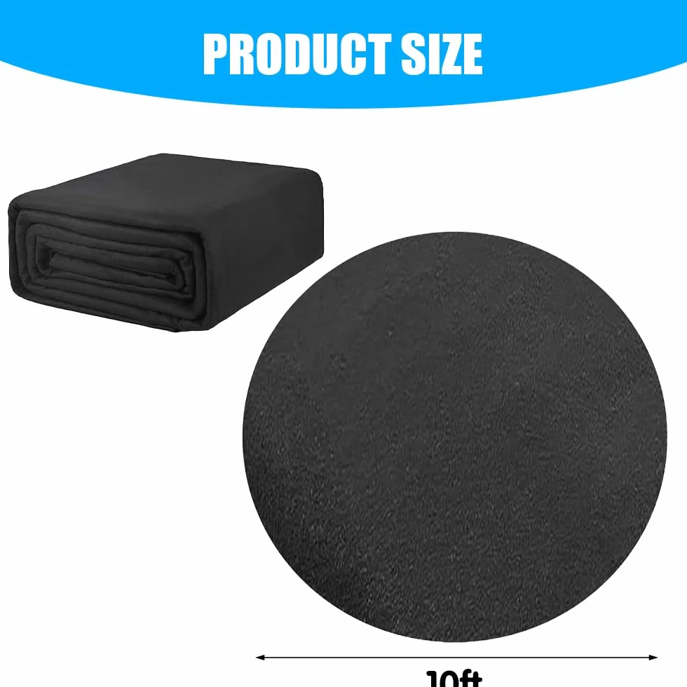 Base de Piscina Redonda 10ft 305cm Lona de Suelo Antideslizante para Piscinas de Pie y Jacuzzis Negro