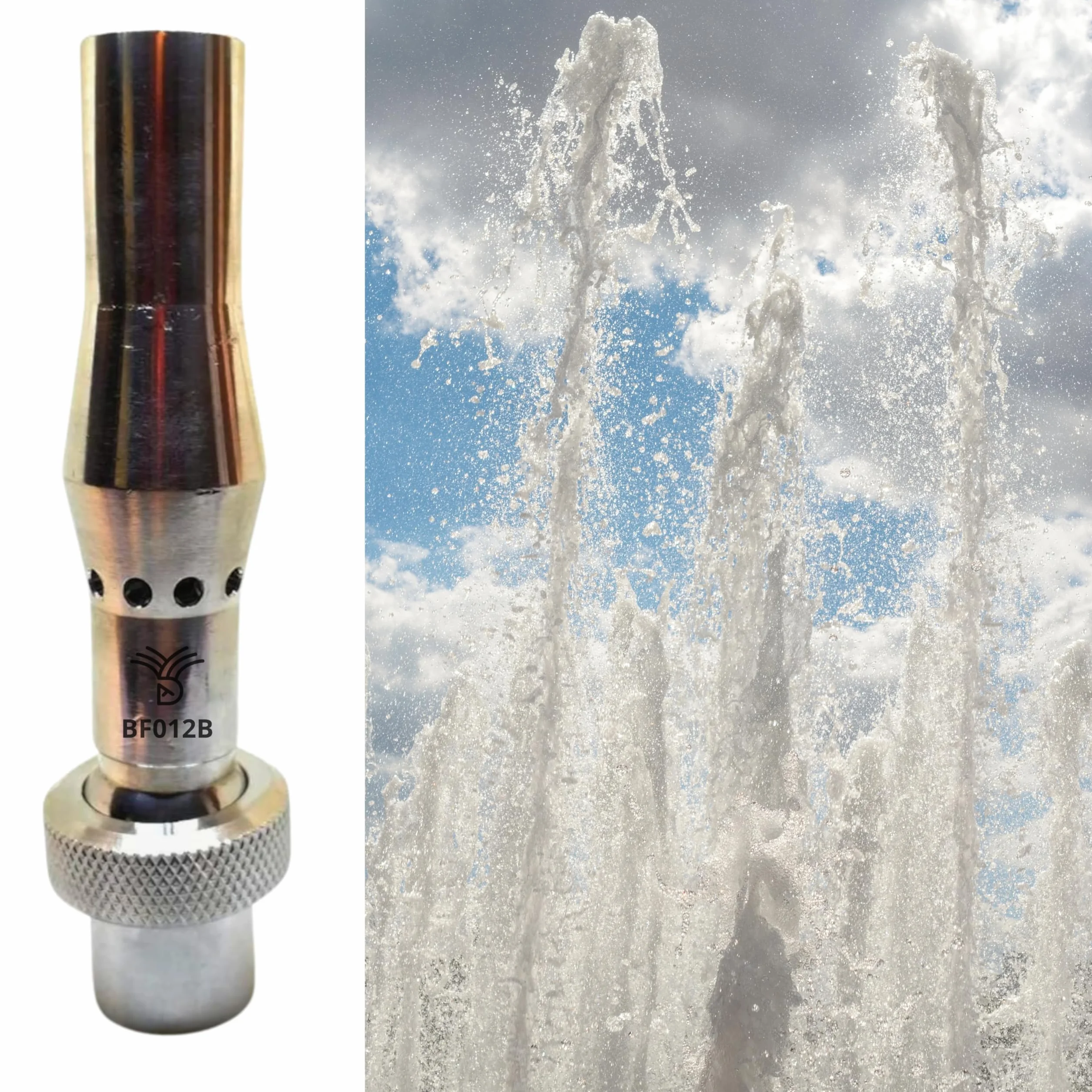 Boquillas para Fuentes de Jardín 1/2 Pulgada Acero Inoxidable Rótula Orientable BF-012-B