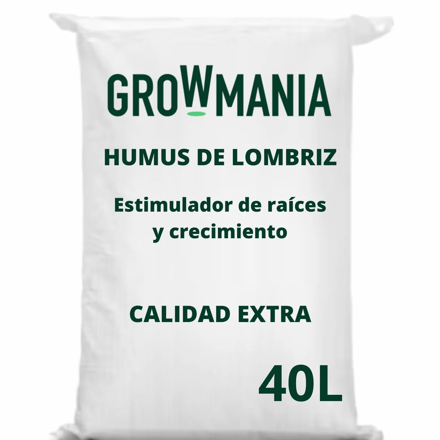 GROWMANIA Humus de Lombriz 40L Fertilizante Orgánico Sustrato Universal Abono para Cultivos