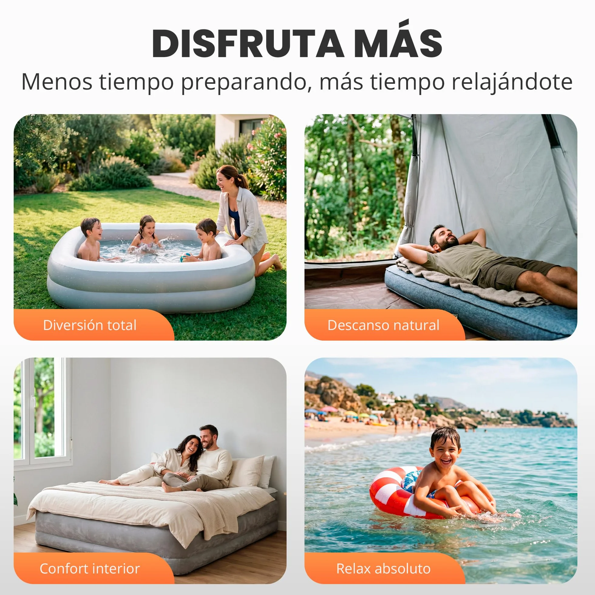 JUPPLIES Inflador Electrico 240V AC 12V DC 2 en 1 Hinchador Deshinchador Bomba de Aire Portatil