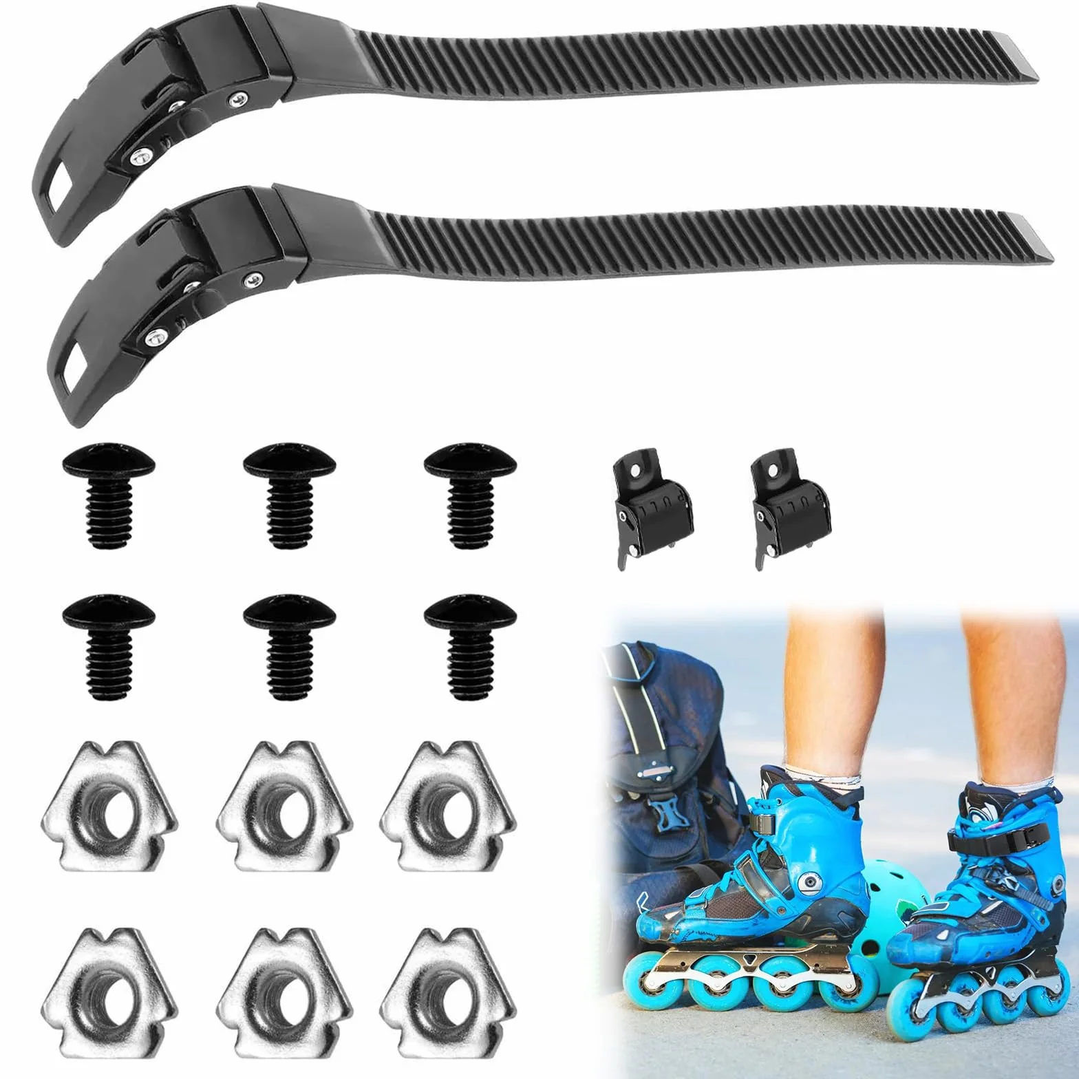 Tokaneit Correa Universal para Patines en Línea con Tornillos, Repuesto 2 Pzs
