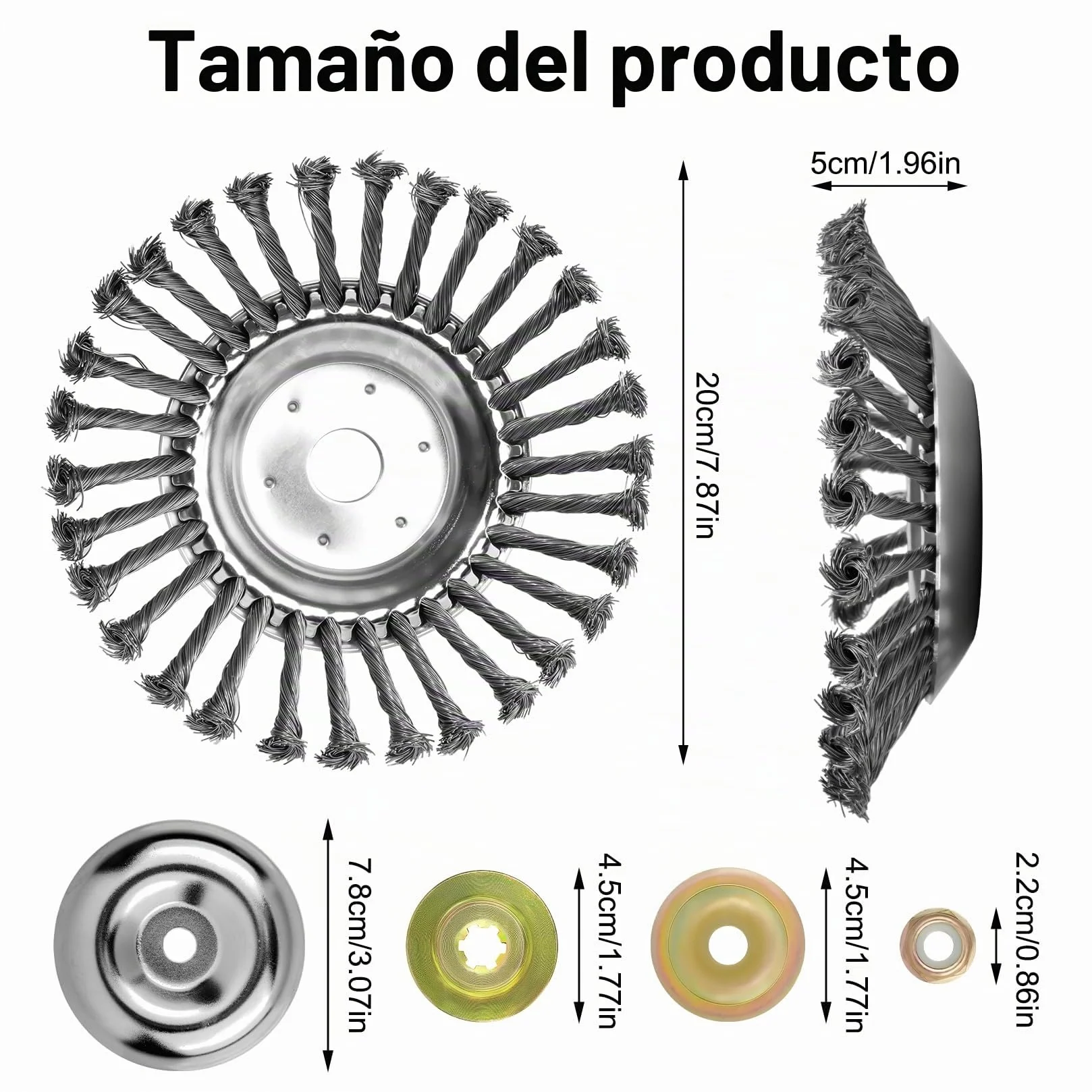 Cepillo Desbrozadora 200mm x 25mm Acero para Desmalezadora