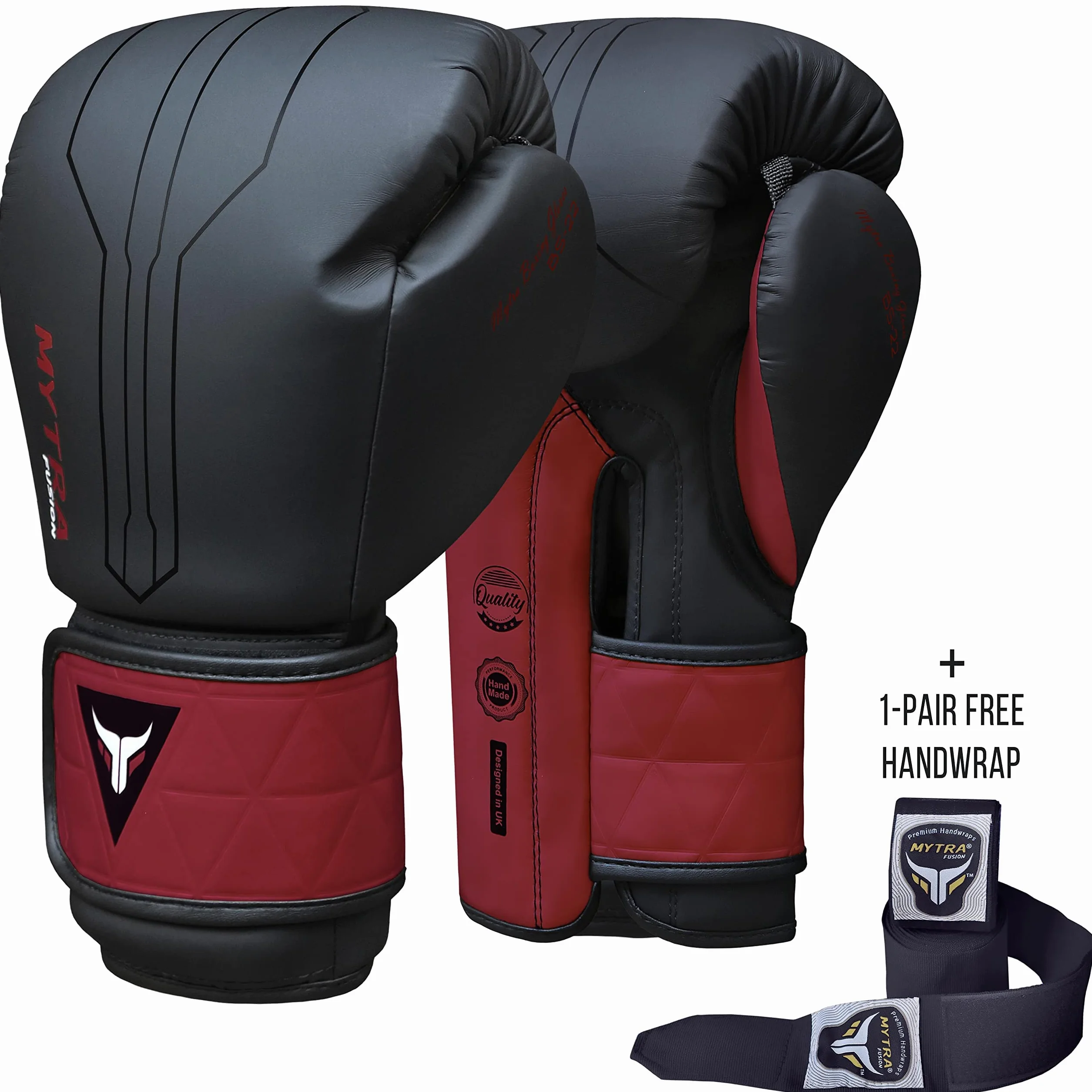 Mytra Fusion Guantes de Boxeo con Envolturas para Manos - MMA Training, Muay Thai