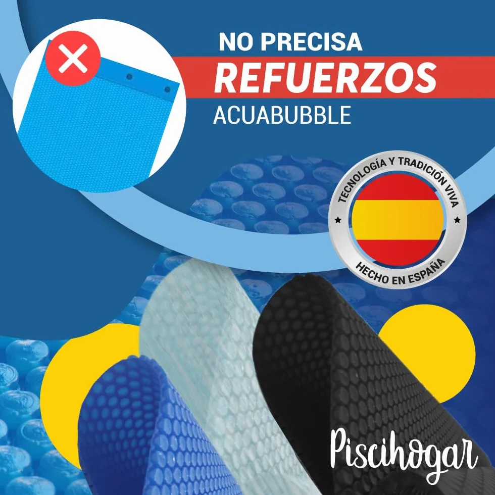 Manta térmica piscina AcuaBubble PLUS 500 micras 2.00 x 4.00 m Fabricada en España
