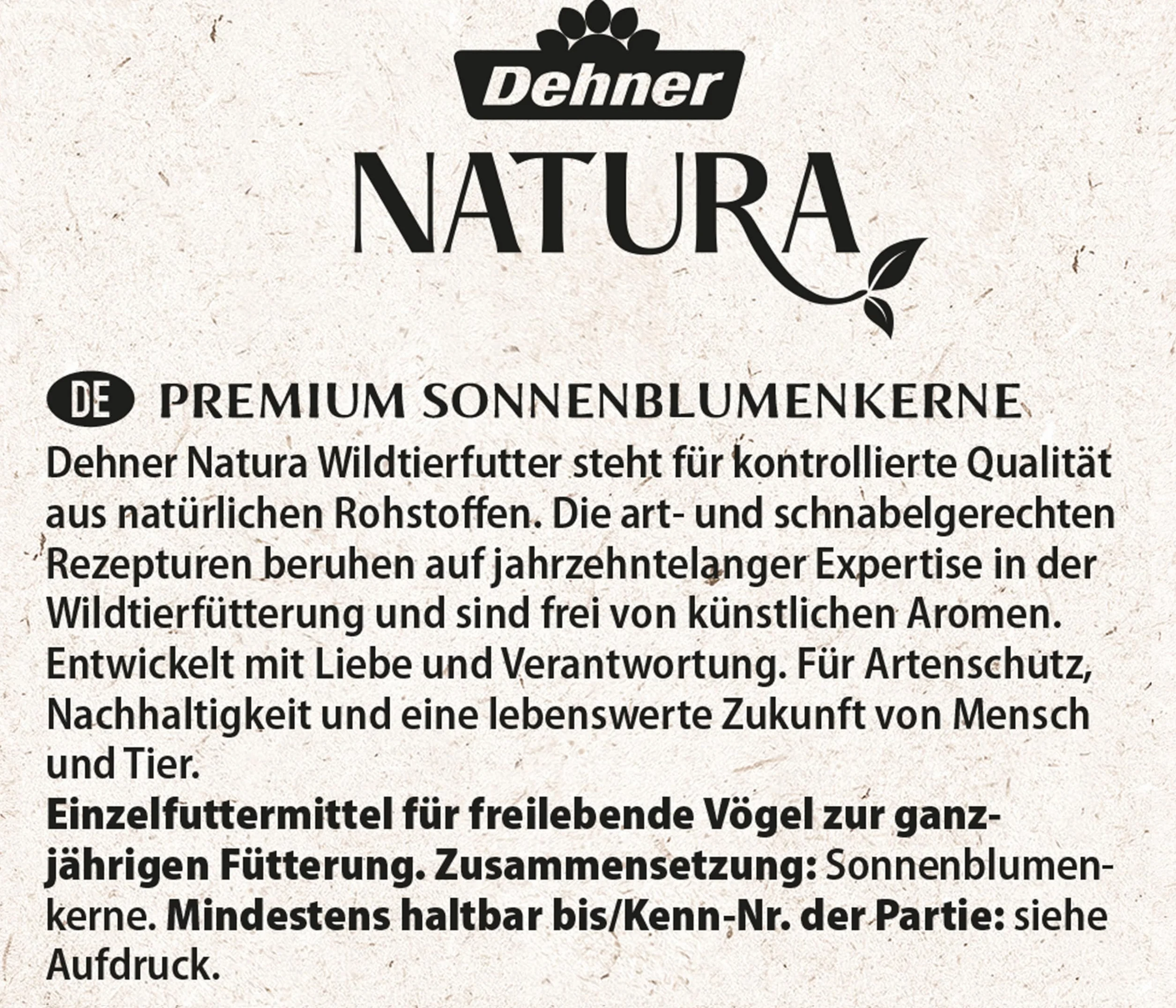 Dehner Natura Alpiste para Aves Silvestres Pipas de Girasol 5 l 2,2 kg