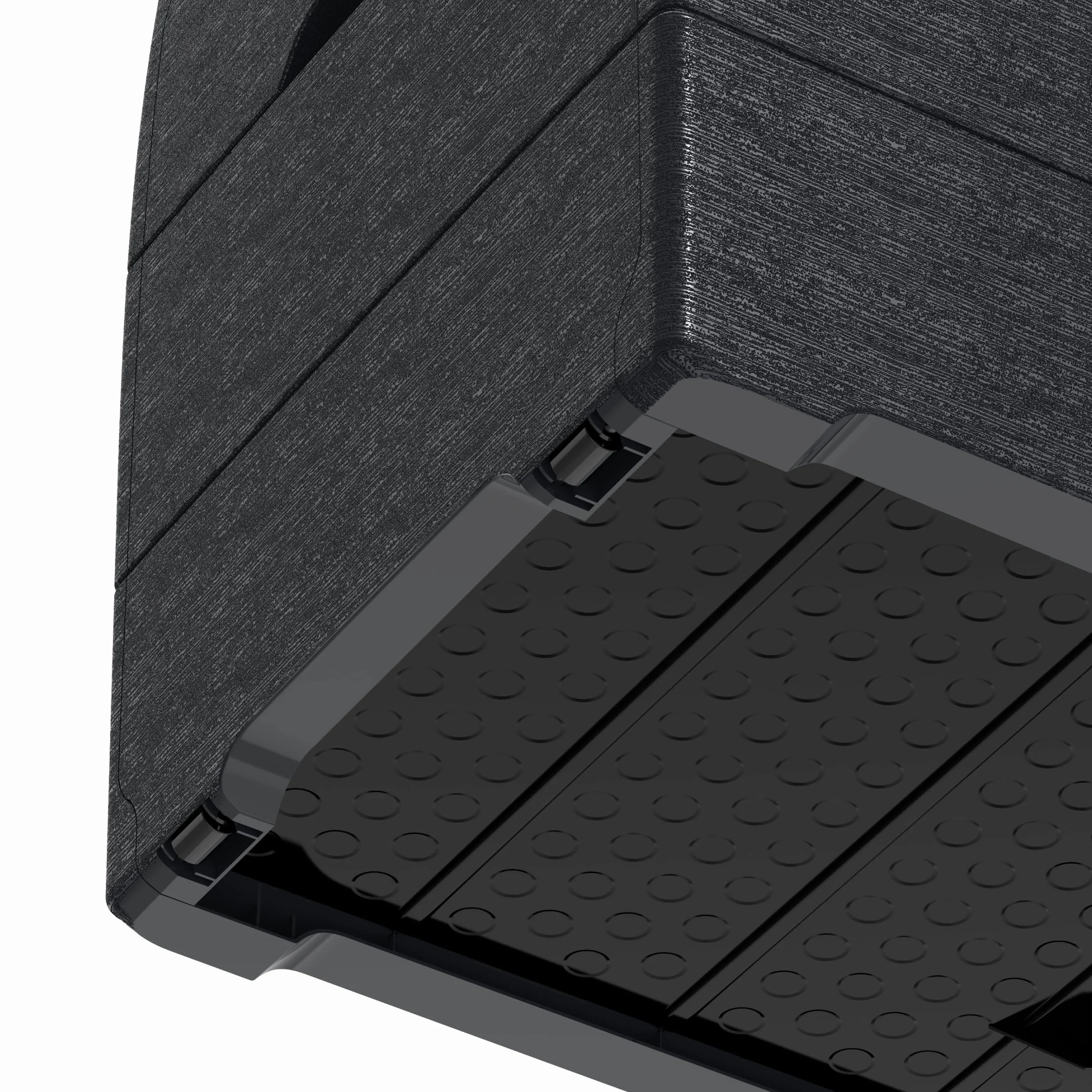 Duramax Durabox Caja de almacenamiento 270 litros 71 galones, organizador de jardín, plástico, gris oscuro