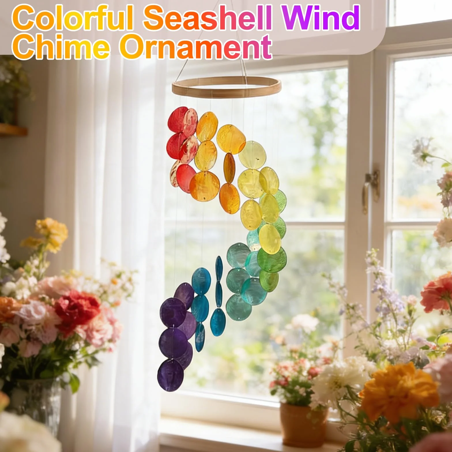 Wind Chimes Campanas De Viento Decoracion Jardin Exterior Conchas para Ventanas Paredes Patio