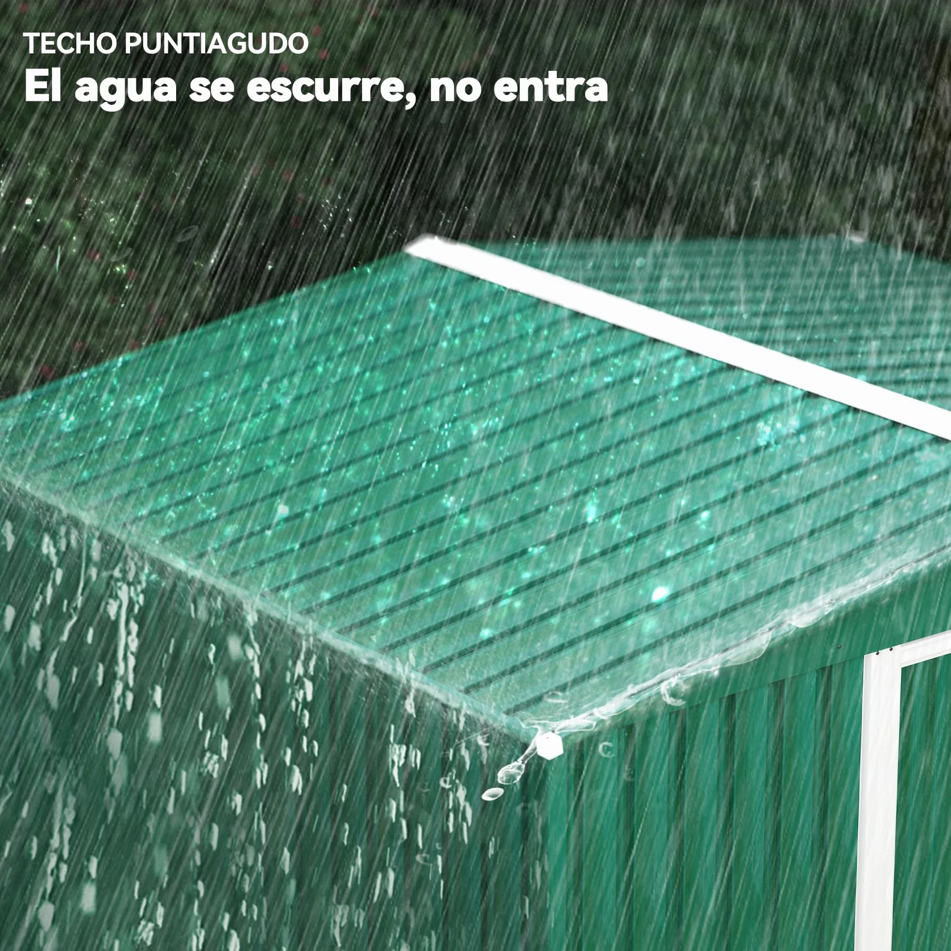 Outsunny Caseta de Jardín Exterior 258x206x178 cm 5,3m² Cobertizo con Puertas Correderas
