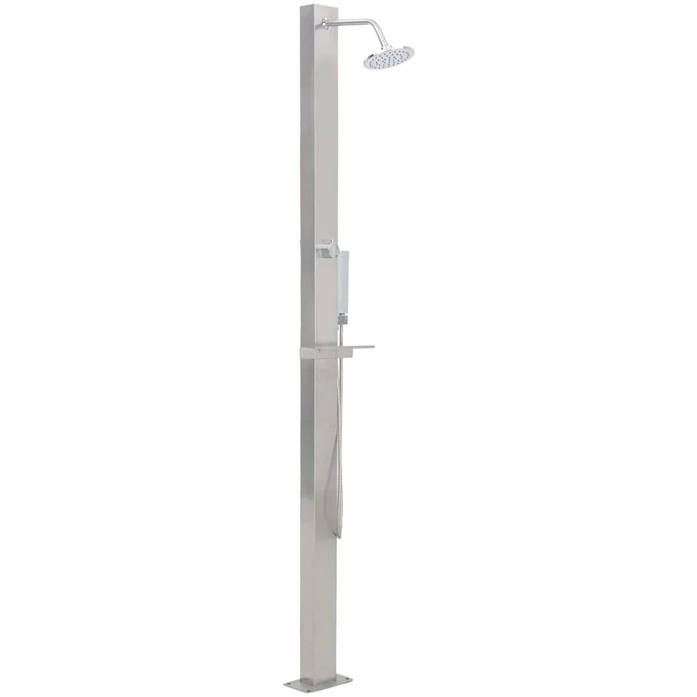 vidaXL Ducha Exterior Portátil Metal Acero Inoxidable Camping Jardín