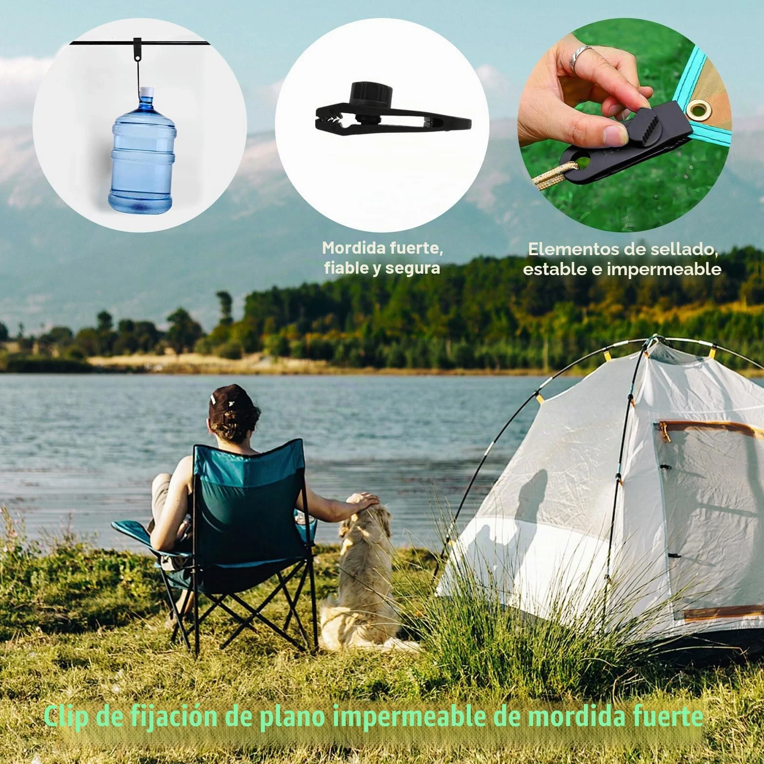 Sujeciones resistentes para lona antiviento con cierre de pinzas de cocodrilo 20 PCS