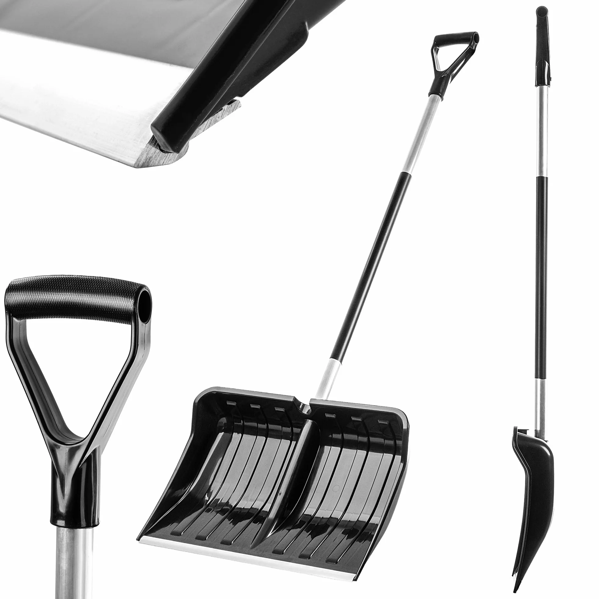 KADAX Pala quitanieves de aluminio 55 x 145 cm negro