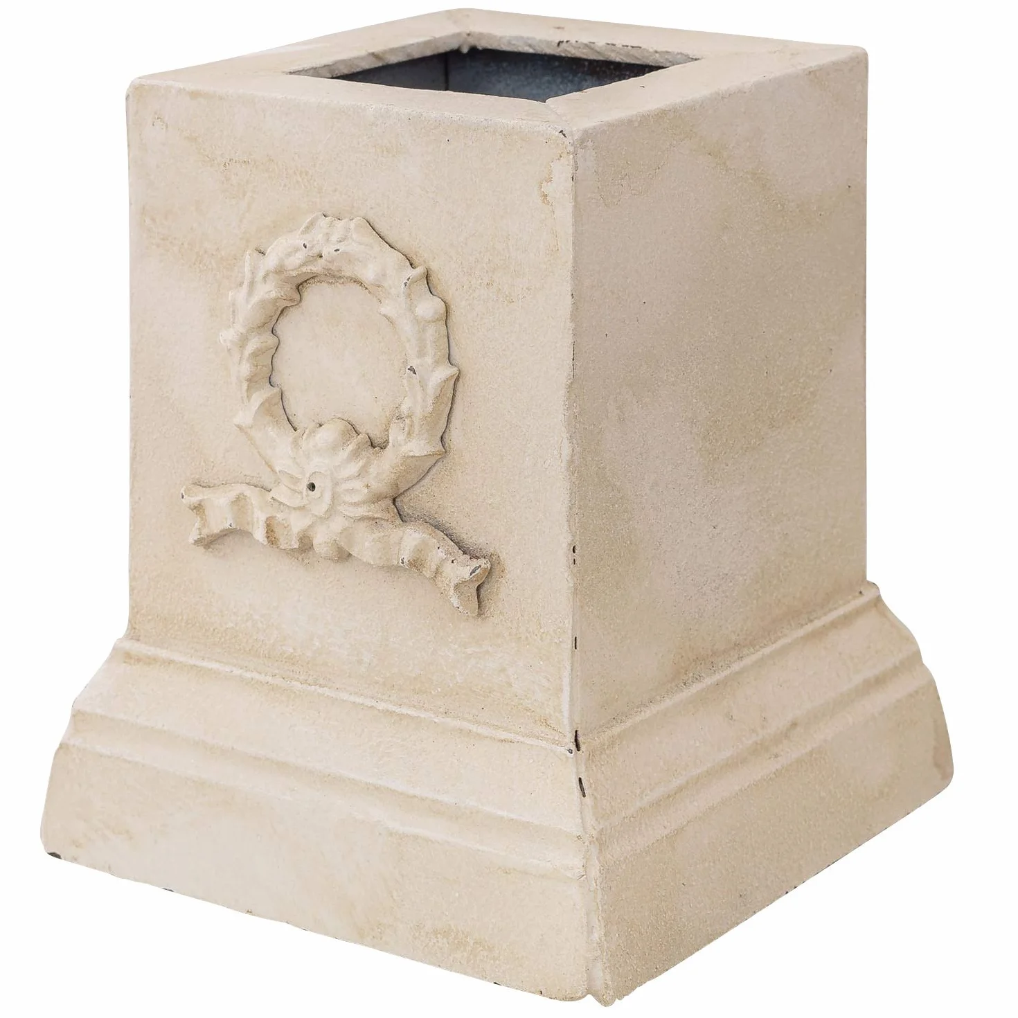 Base sólida Plataforma de jardín Hierro 20cm Estilo Antiguo Blanco