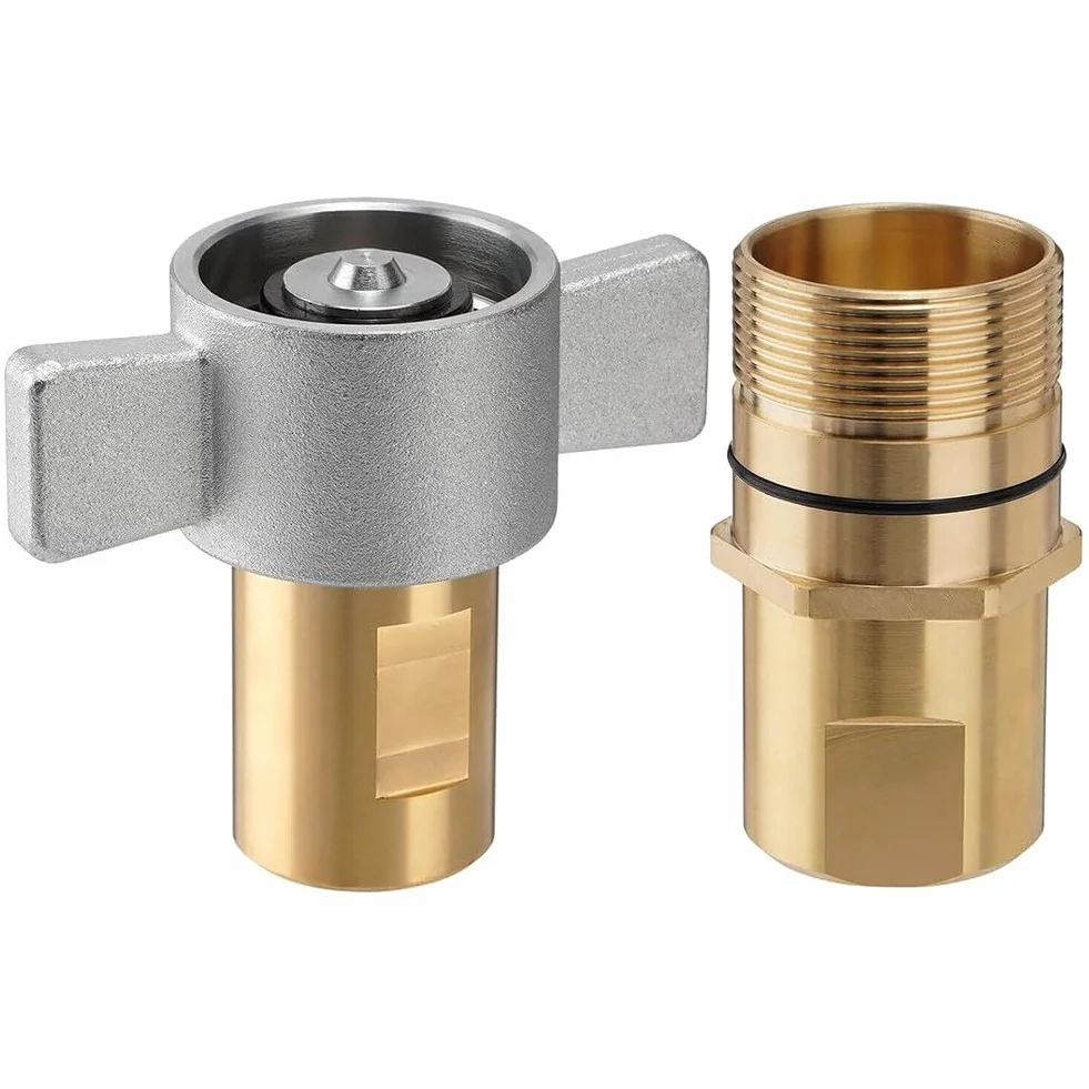 Juego de acopladores hidráulicos de desconexión rápida de rosca de latón NPT de 1 pulgada, conector de alta presión de 3000 PSI para remolque volquete y equipo de pozo de petróleo