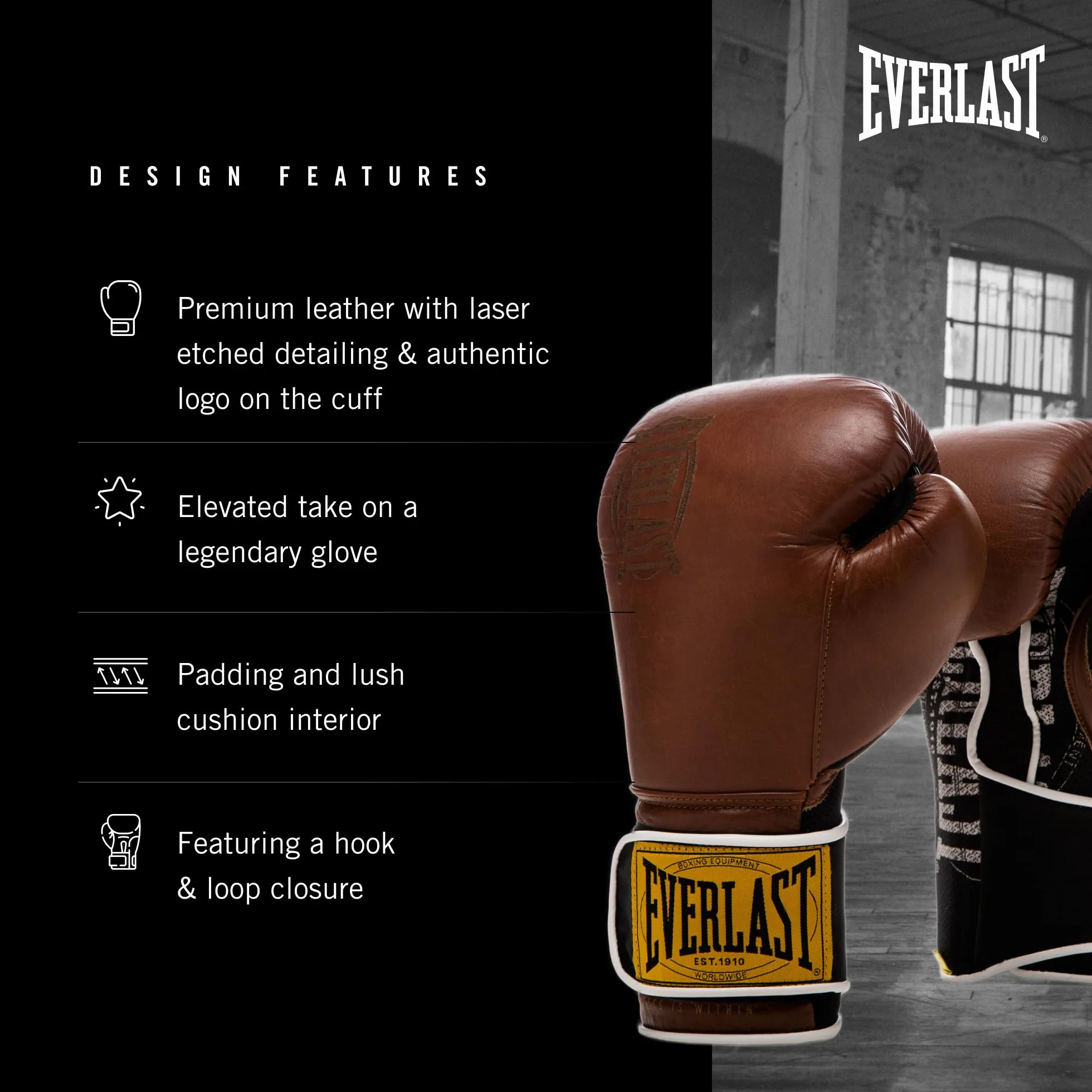Everlast Guantes de Boxeo 1910 para Hombres y Mujeres Entrenamiento Bolsa Pesada