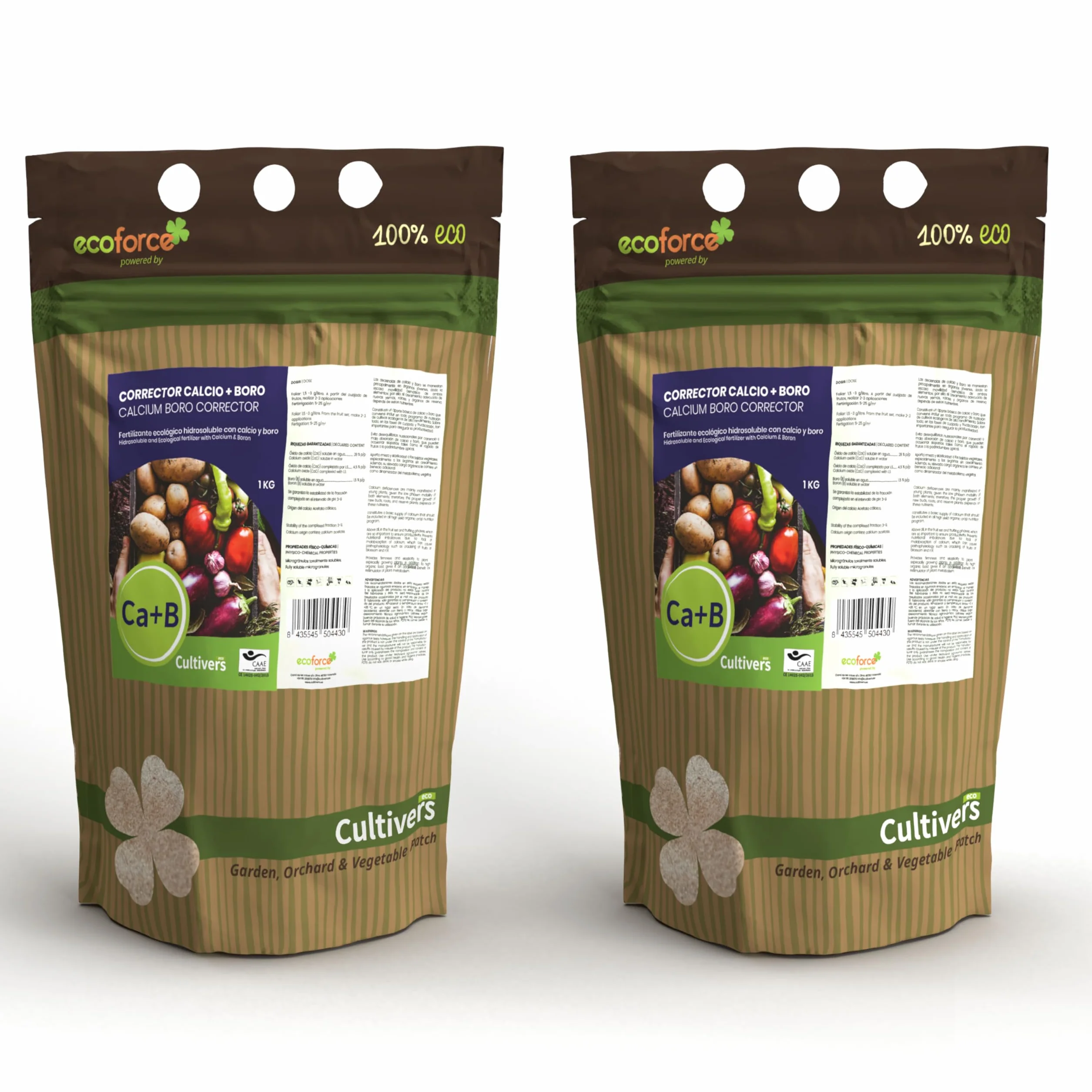 CULTIVERS Abono Calcio y Boro 2x1 kg Fertilizante Ecológico 100% soluble