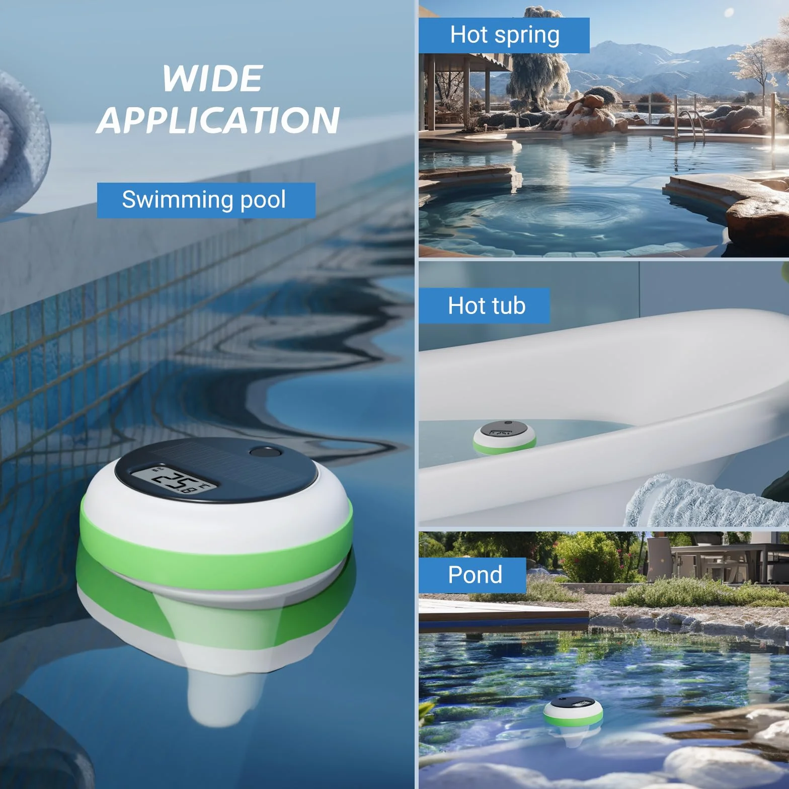 Inkbird Termómetro Piscina Solar Flotante IP68 Monitor Temperatura Piscina Spa Estanque
