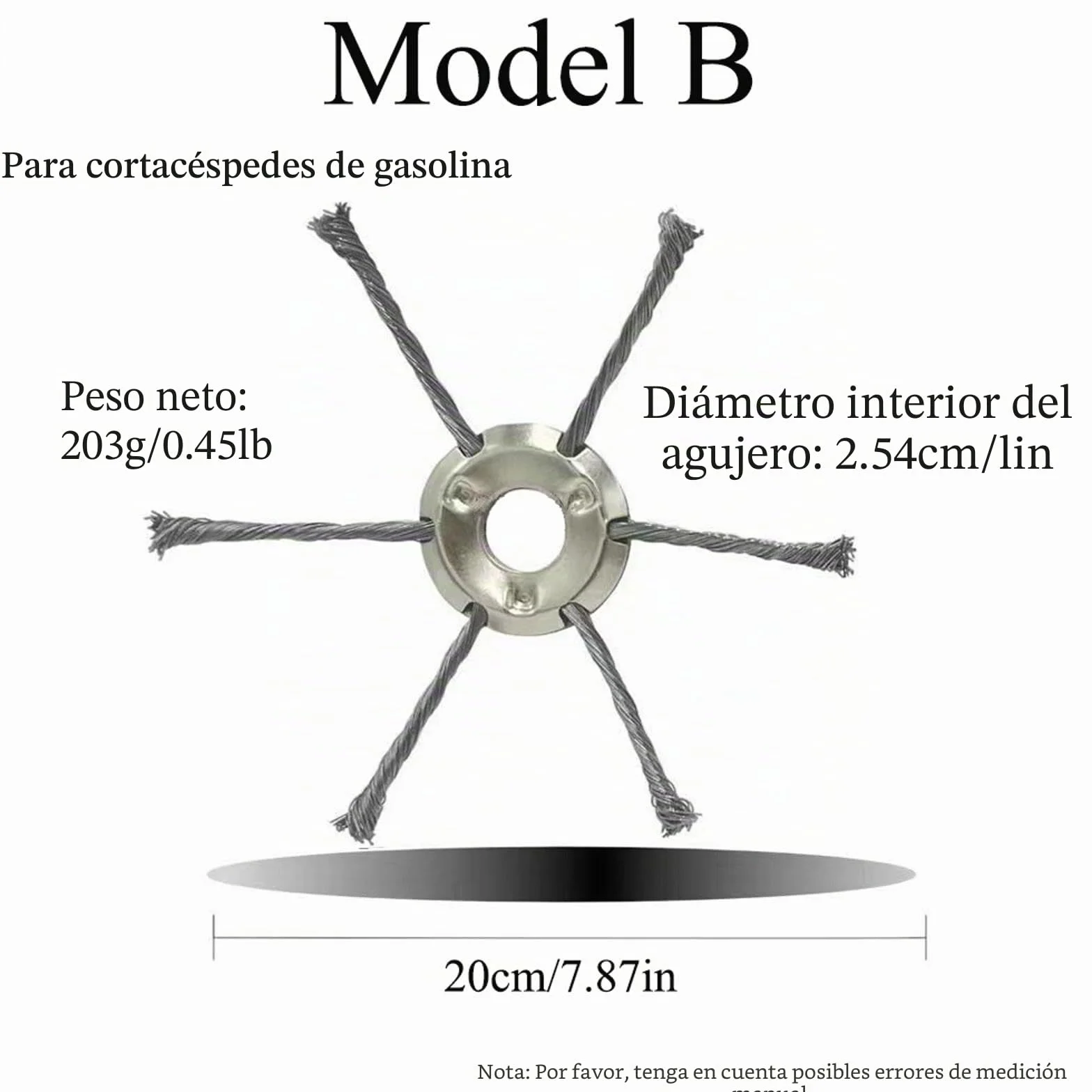 Cabezal desbrozadora alambre acero para cortacésped gasolina 6 unidades