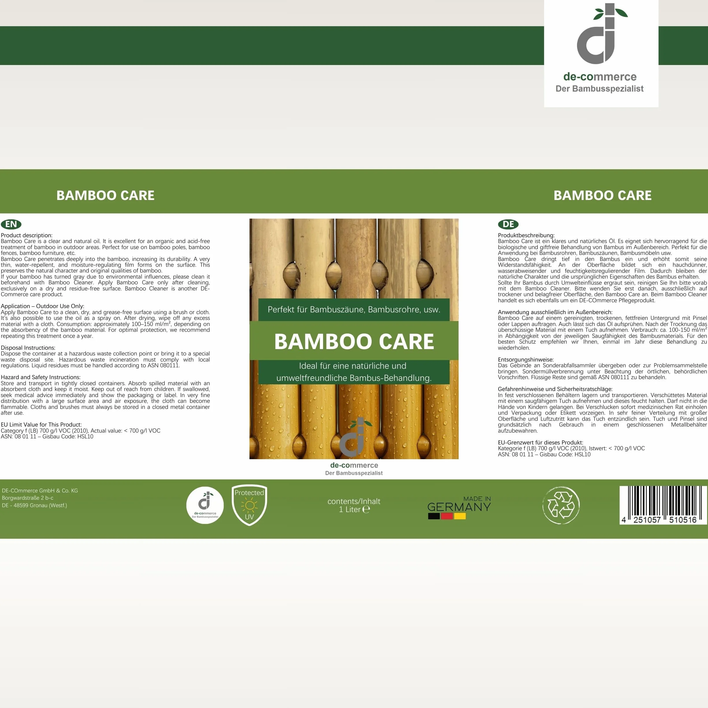 Set de cuidado Cleaner + Care Spray para valla de bambú exterior