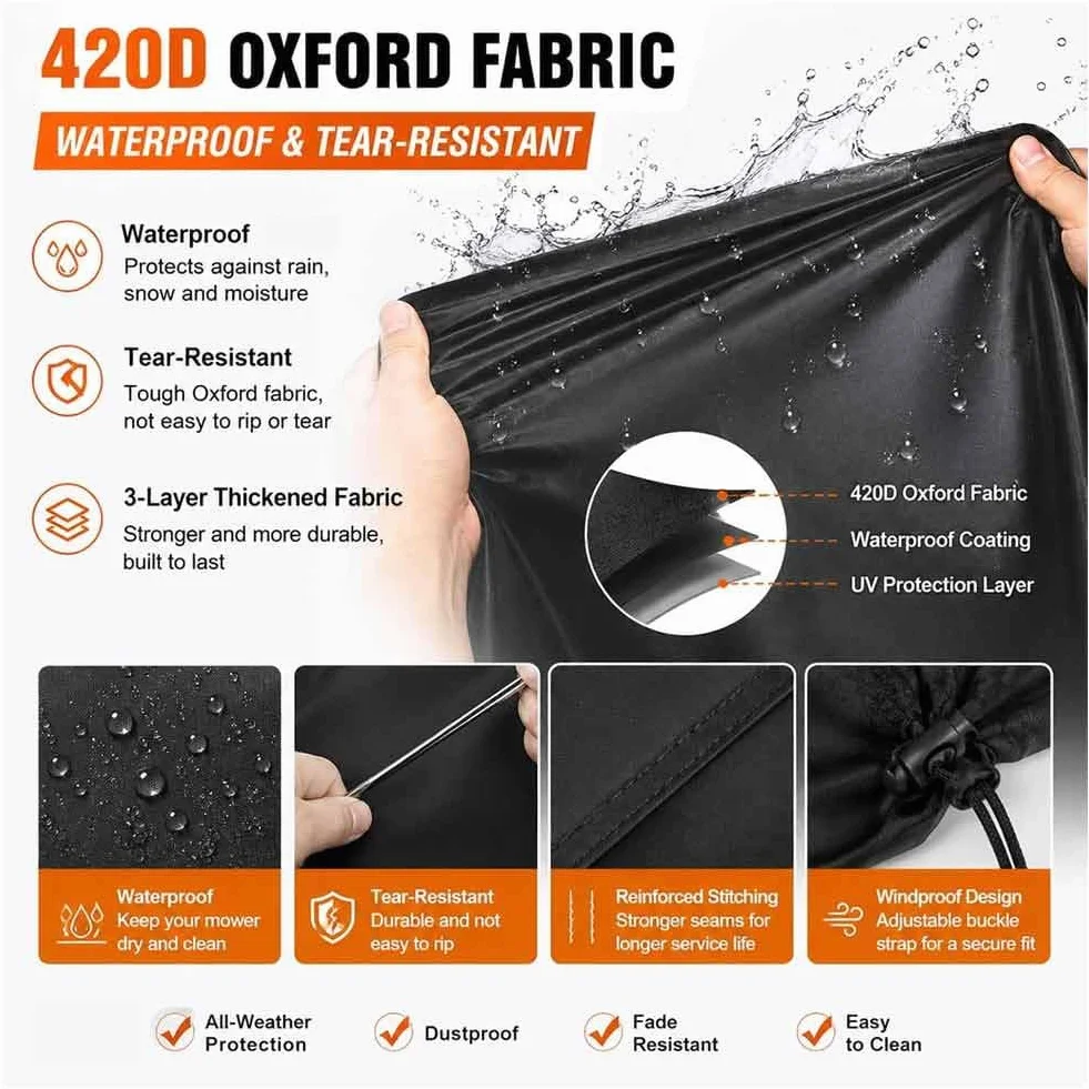 Funda Cortacésped para Greenworks Commercial Z 52 2024-2026 | Cubierta Impermeable Tejido Oxford 420D Protector de lluvia Polvo y Rayos UV Exterior