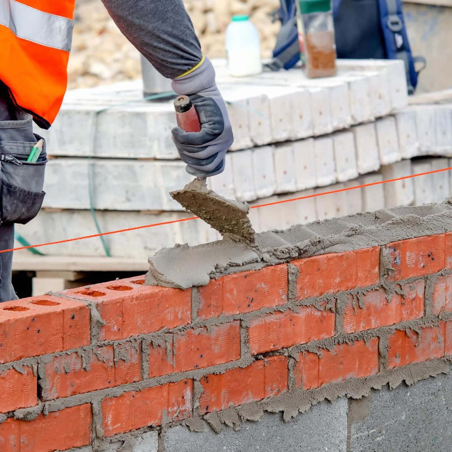 Romeda Línea Mason de 44 W, 500 pies de longitud, línea naranja, cuerda de línea Mason, cuerda de construcción, cuerda naranja, cuerda de cordel para jardinería, línea de albañilería trenzada, líneas