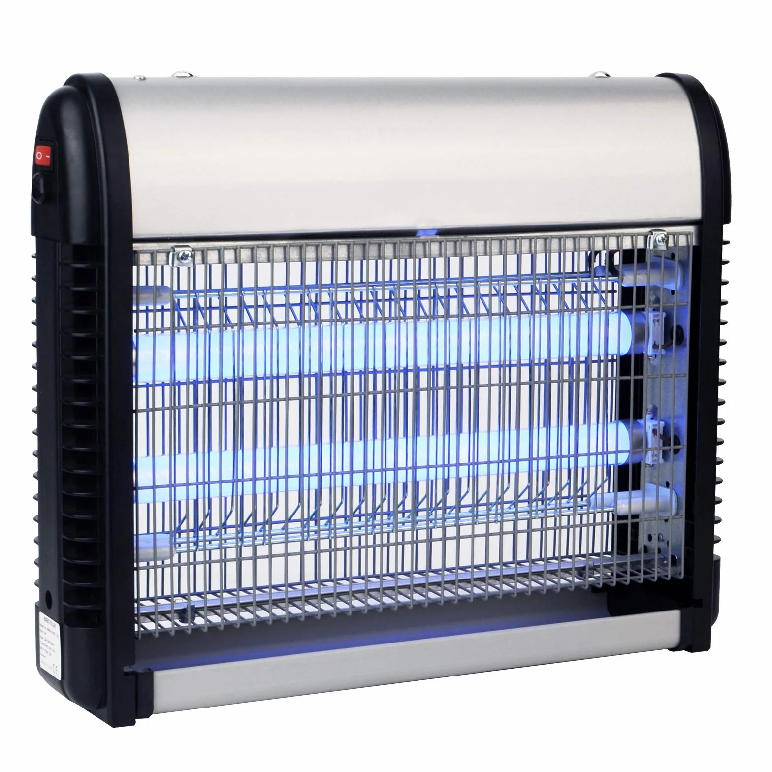SIMON - Mata Moscas y Mosquitos Eléctrico, Lámpara Antimosquitos para Interior, Mata Moscas Electrónico, Ilumina y Mata Insectos, Cobertura de 80-100m², Luz LED 2x6,5 W, Color Negro
