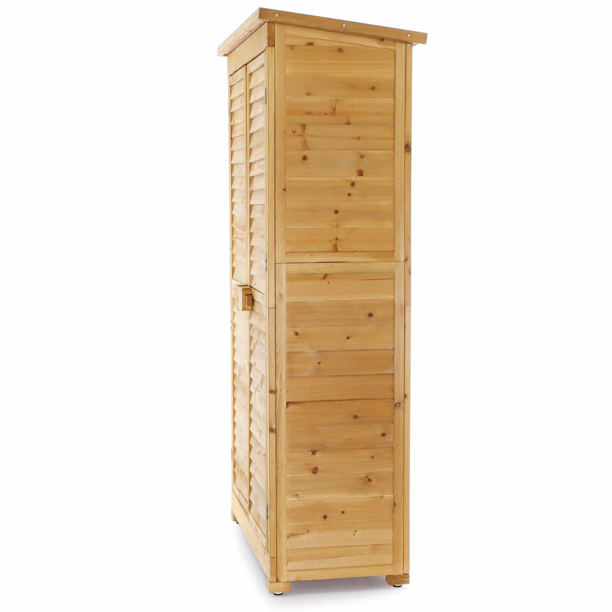 Wiltec Caseta de Madera para jardín 87 x 46,5 x 160 mm Puerta de Lamas con tejado bituminoso