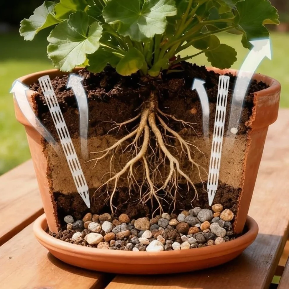 Tubos de Drenaje de Plantas Transparentes Plástico Transpirable 10 Piezas