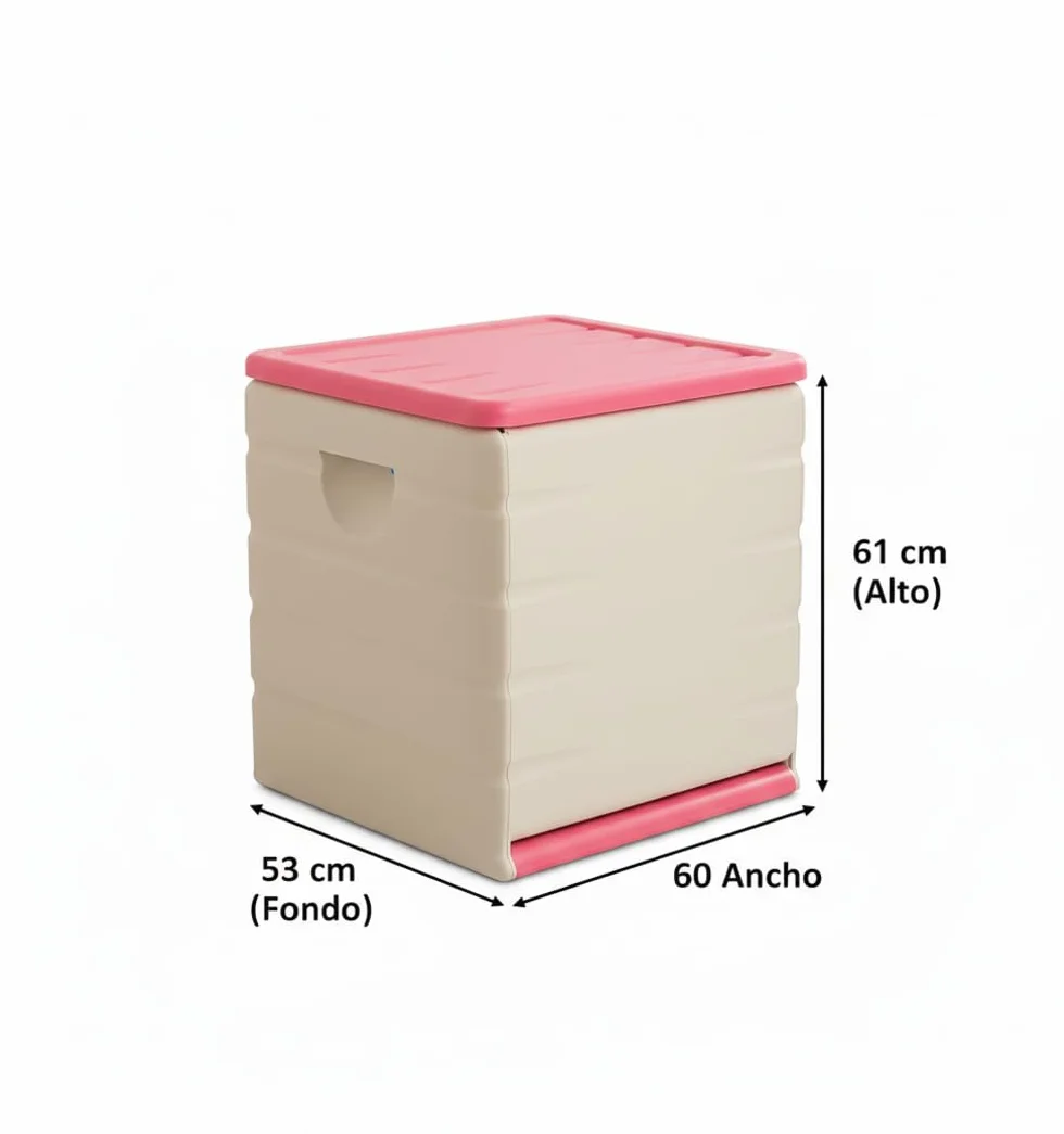 Baúl de Plástico 190 litros Rosa Pink 60 x 61 x 53 cm Almacenaje