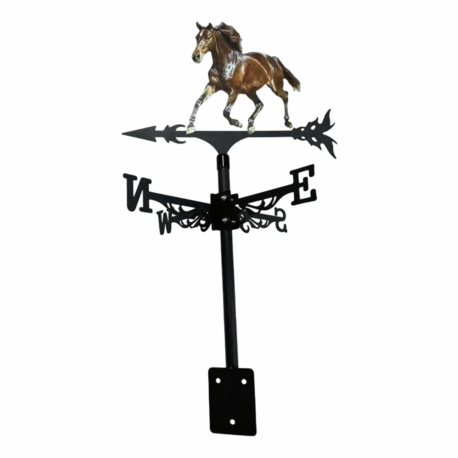 Veleta con Forma de Caballo, Indicador de Dirección del Viento de Metal, Adorno de Hierro Forjado