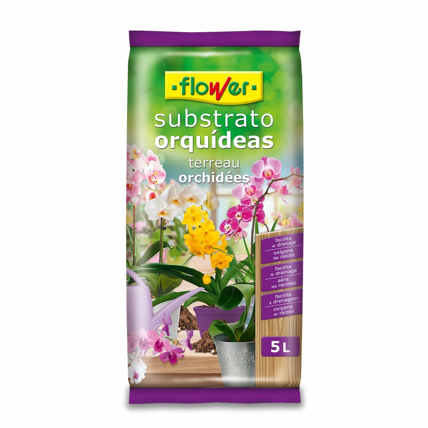 Sustrato para Orquídeas 5 L Corteza de Pino Drenaje Aireación Retención Humedad Desarrollo Radicular