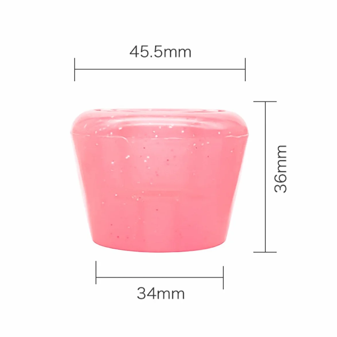 Topes para patines de goma PU universales con tornillos rosa transparente Juego de 2