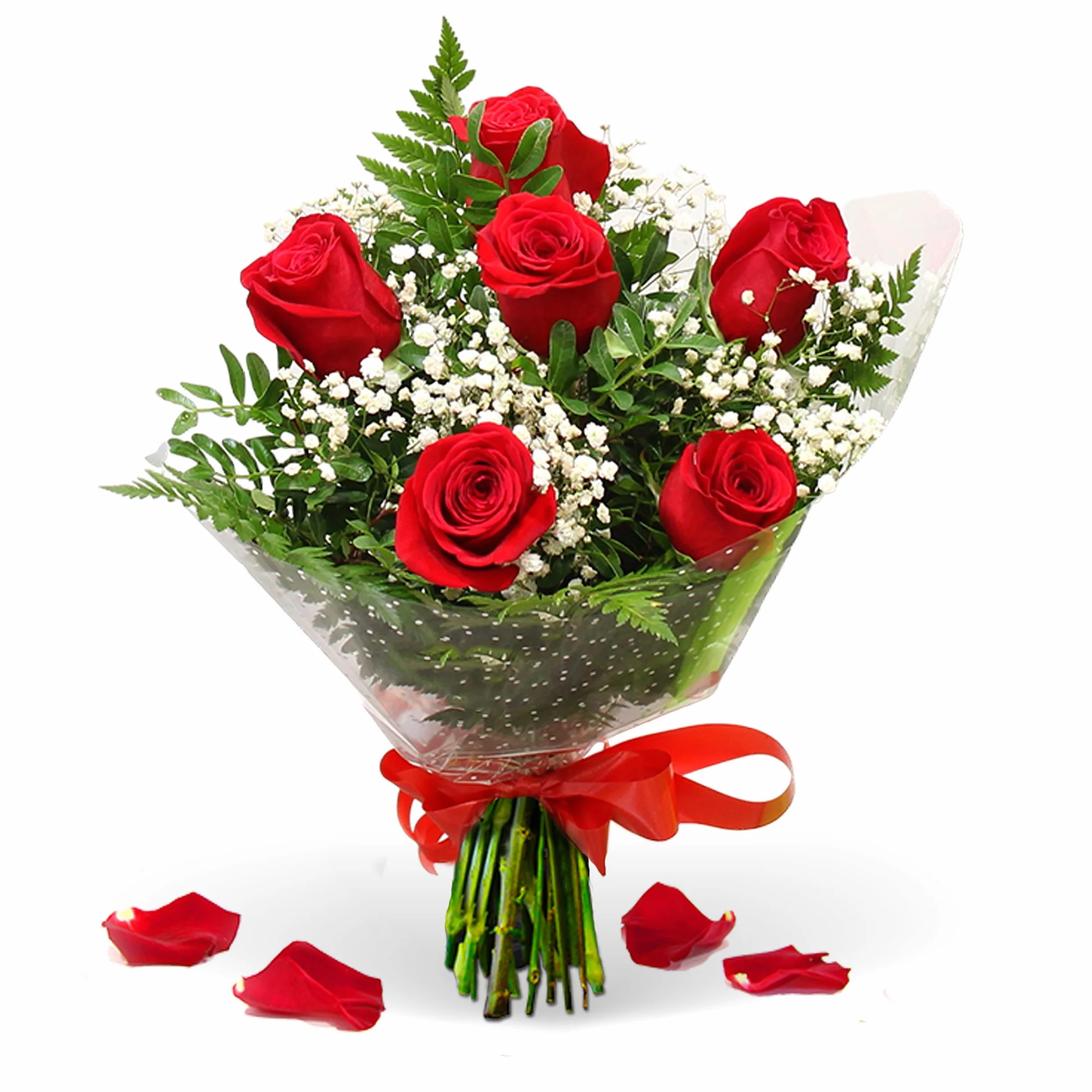 TeleROSA Ramo 6 Rosas Rojas Naturales - Flores a domicilio con tarjeta dedicatoria