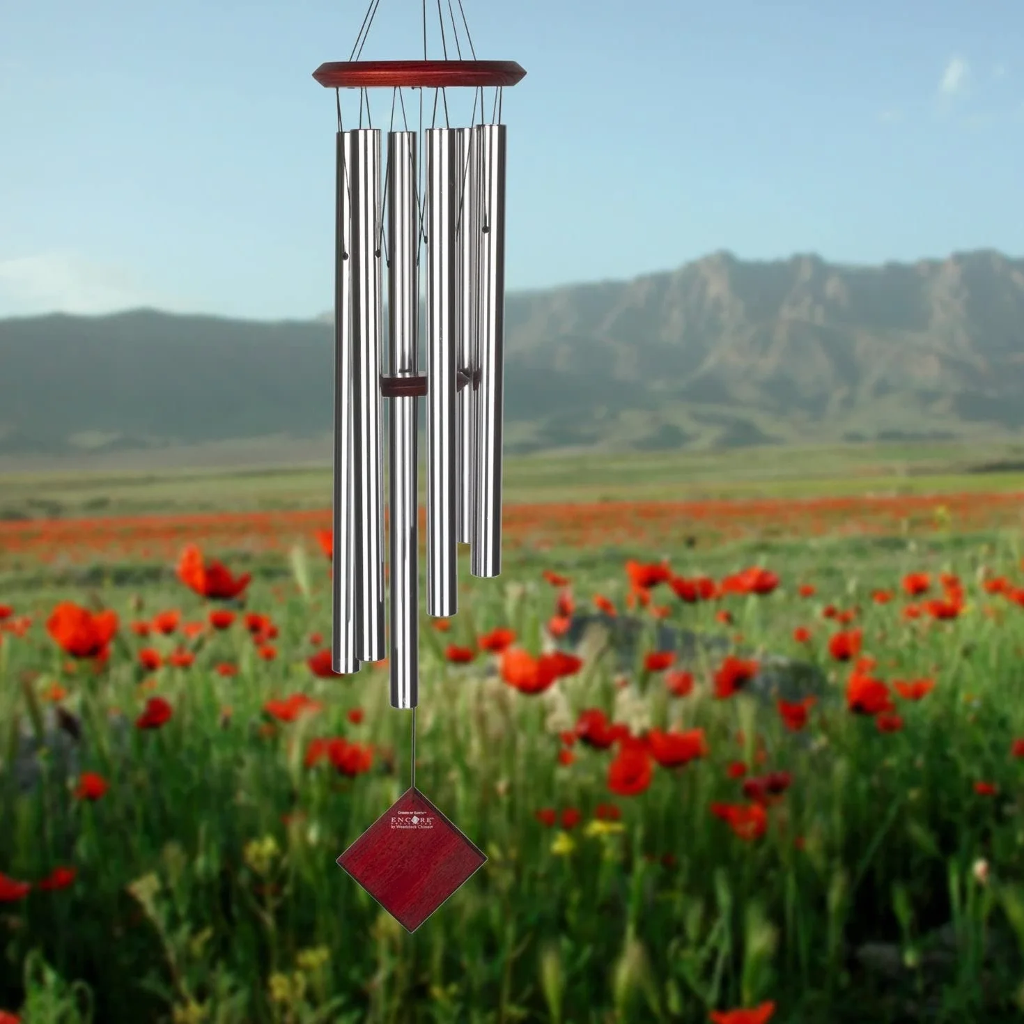 Woodstock Chimes Encore Tierra Plateado Carrillón 6 Tubos Afinados