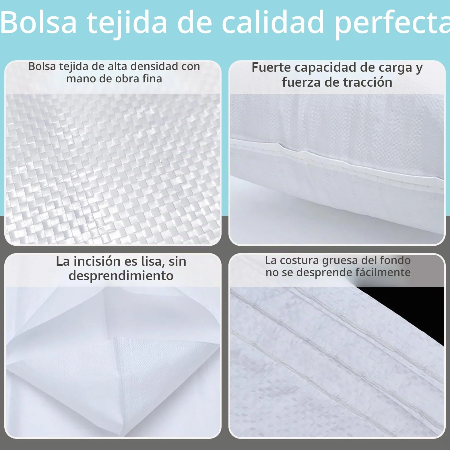 Sacos Escombros 60x100cm Rafia Blanco Bolsas Tejidas para Obras 15 Piezas
