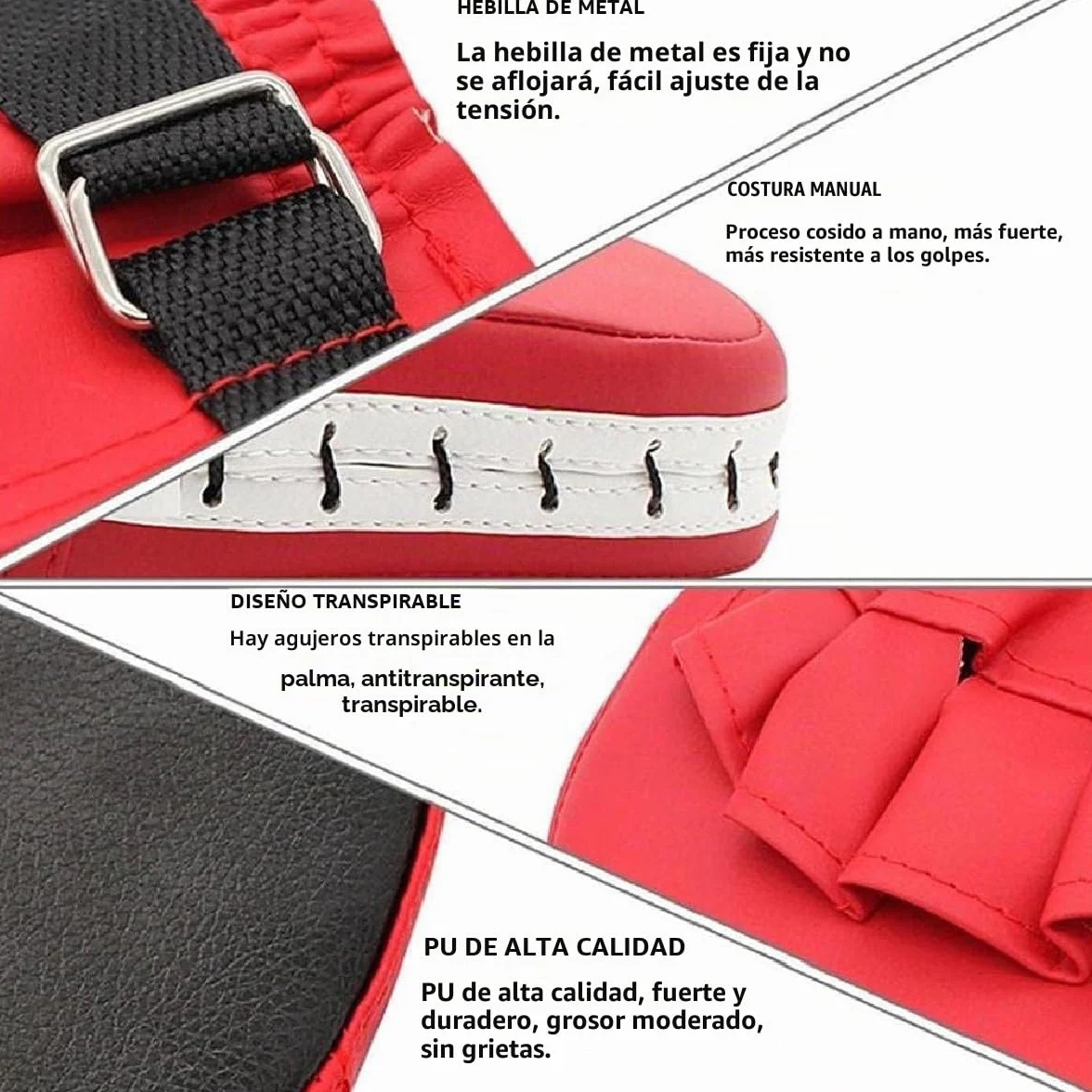 Guantes y Almohadillas de Boxeo Kickboxing MMA Sparring Pads para Entrenamiento de Artes Marciales