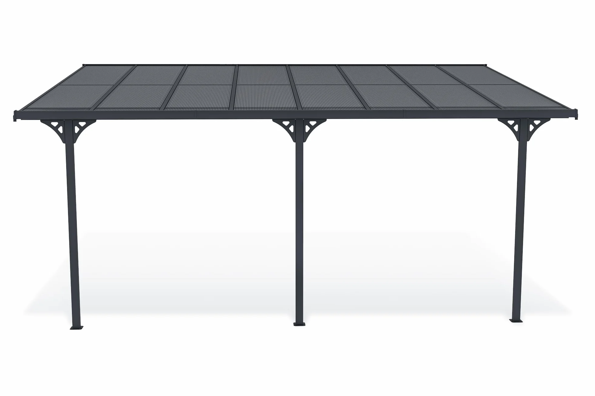 Cazeboo Carport Pérgola Adosada 15m² KLEO 5x3m Aluminio Gris