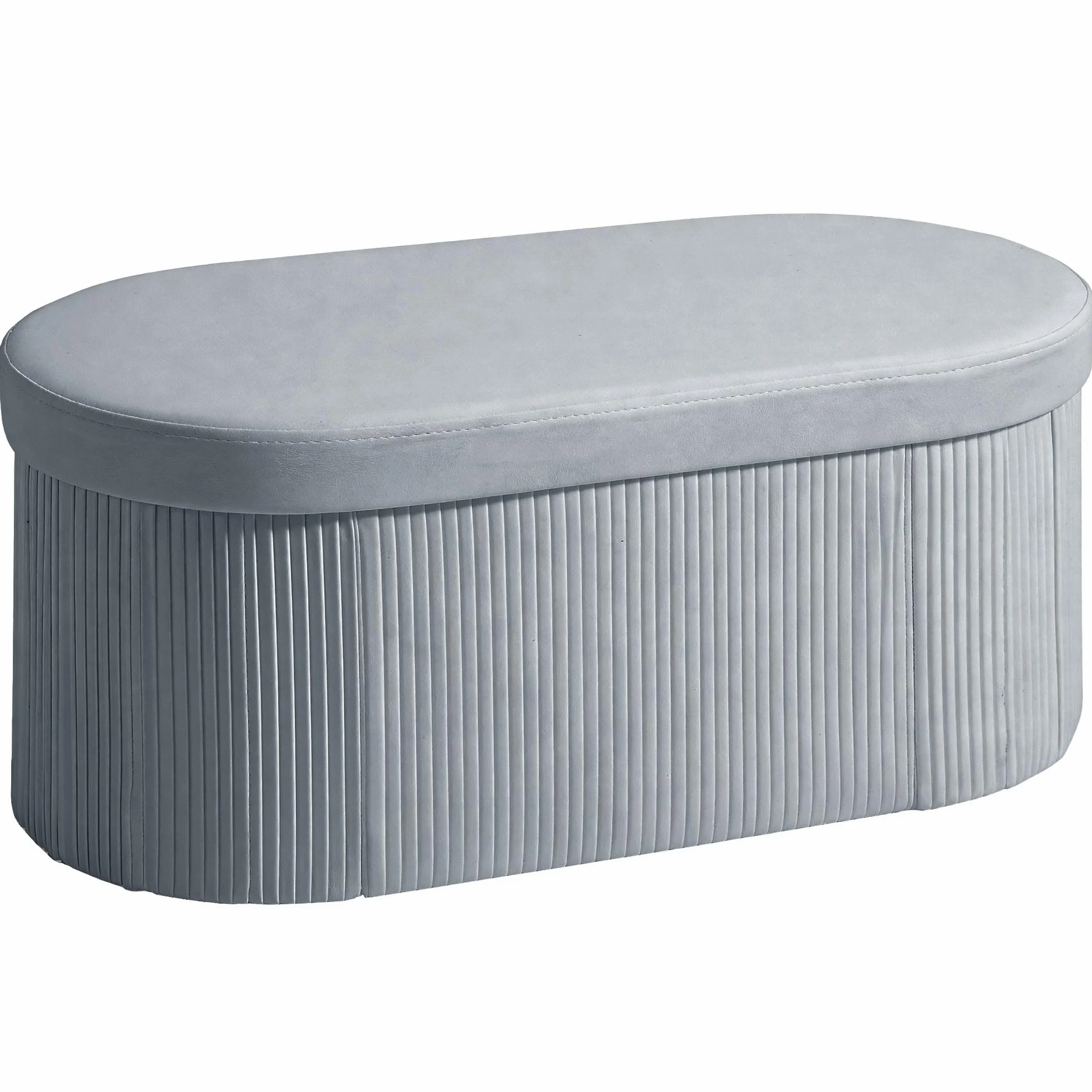 HOMCOM Baúl Almacenaje Plegable 72L 76x38x35 cm Terciopelo Gris Oscuro