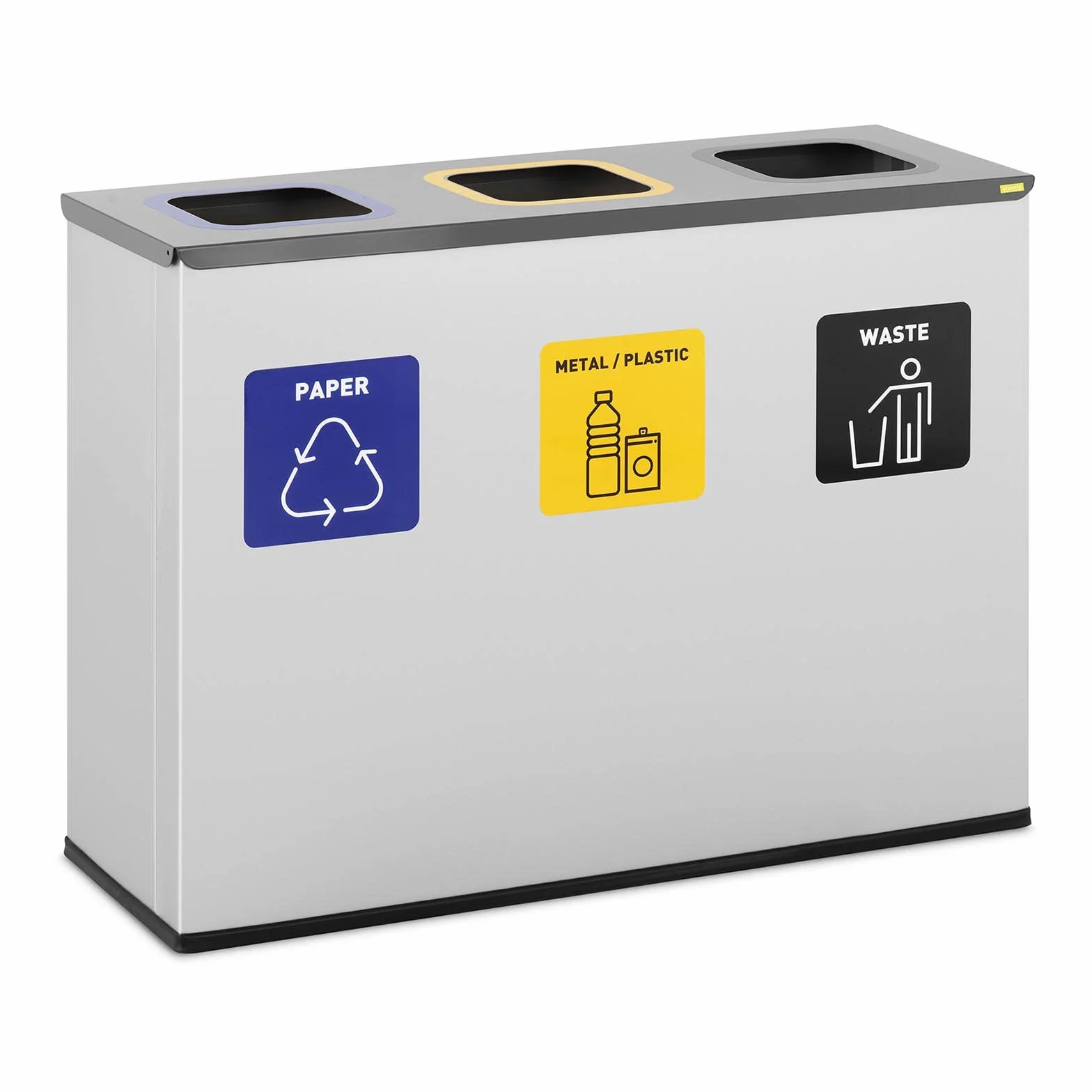 Cubo de basura con separación de residuos 3 compartimentos 60 l acero recubierto ULX-GB11V2