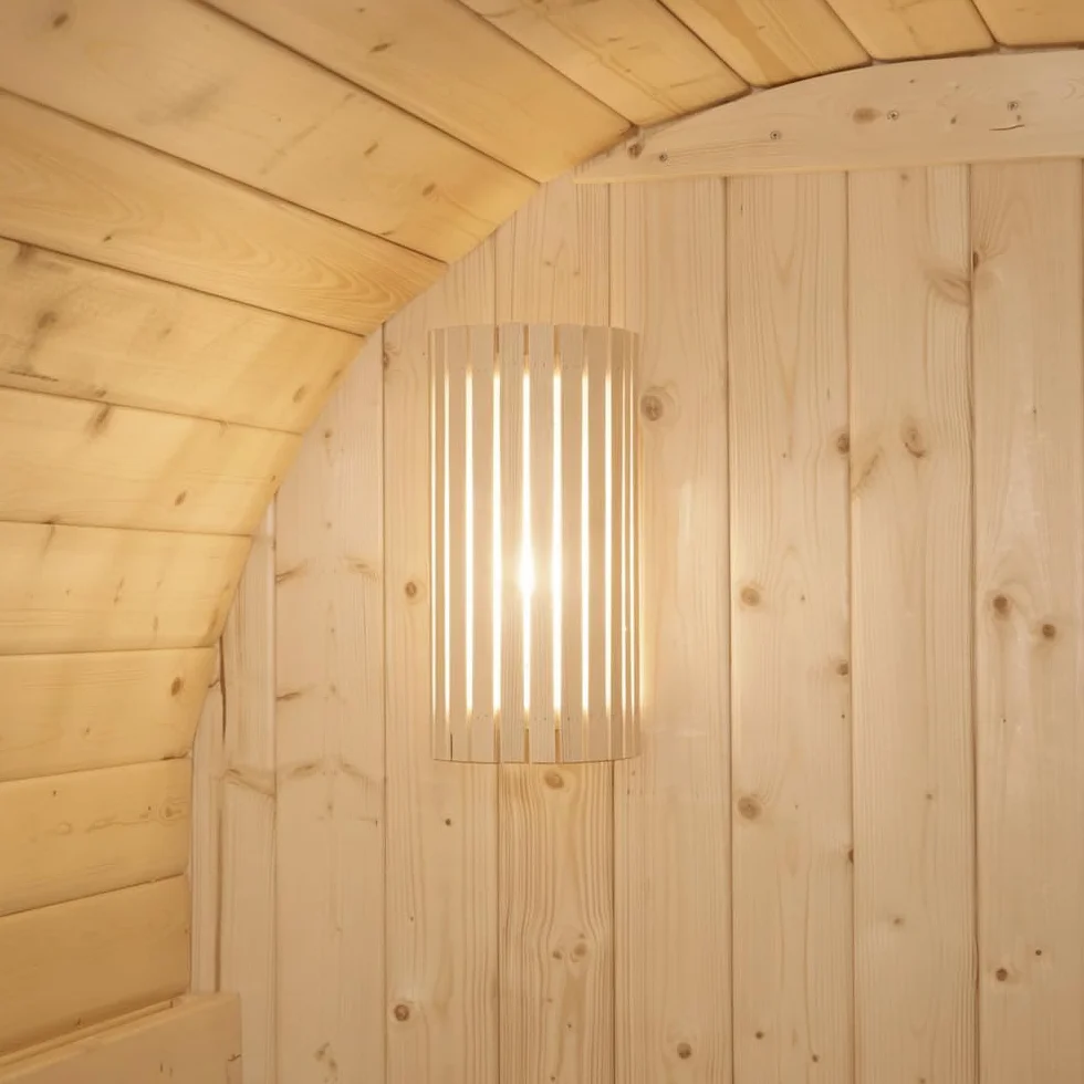 Home Deluxe Sauna de Exterior Cube S - Dimensiones: Aprox. 194 cm x 120 cm, Madera: Madera de Abeto - Incl. Calefactor de Sauna y Accesorios de Sauna I Sauna de jardín, Sauna de Exterior, Barril de