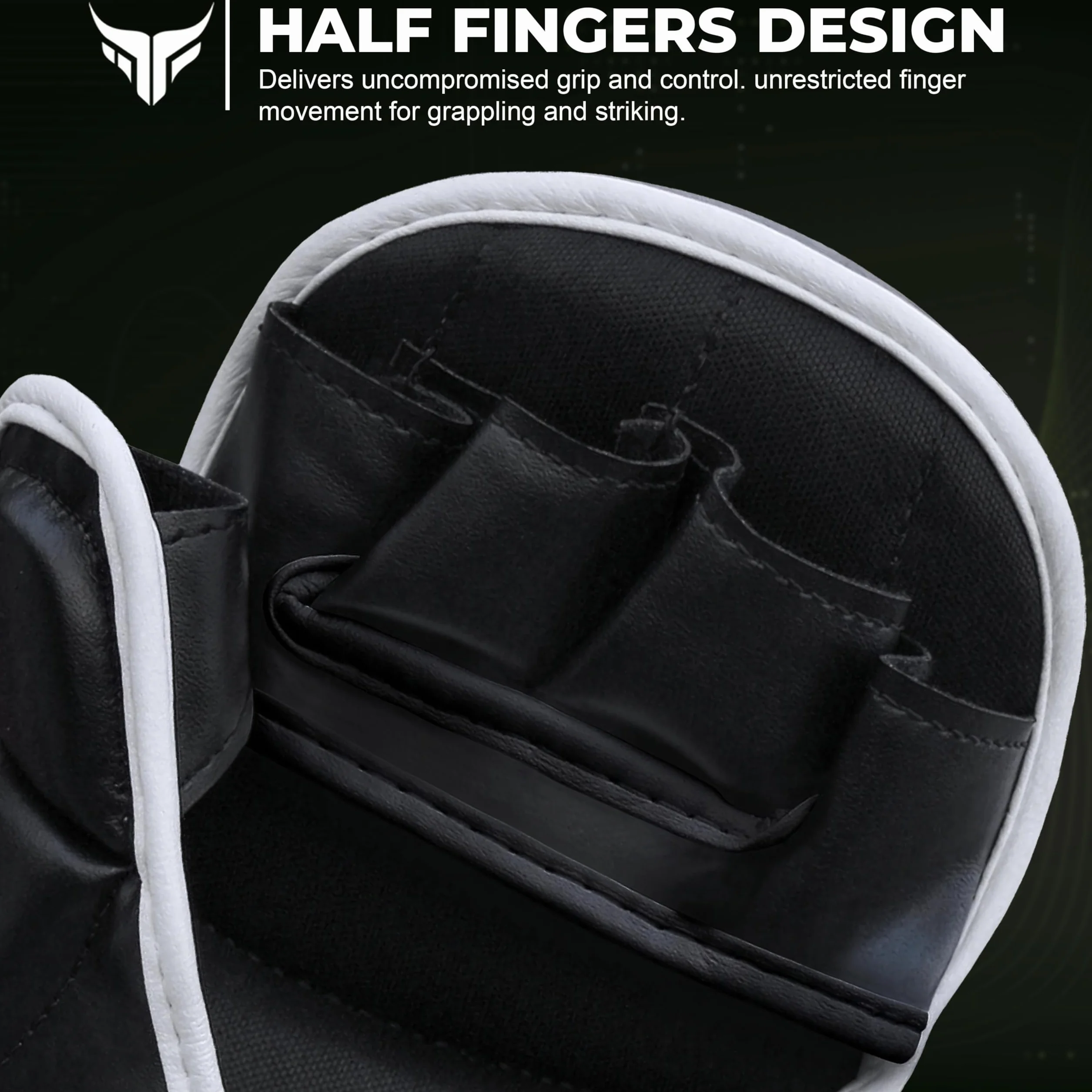 Mytra Fusion Guantes MMA Palma Abierta Muñequera Ajustable Sparring Grappling Kickboxing