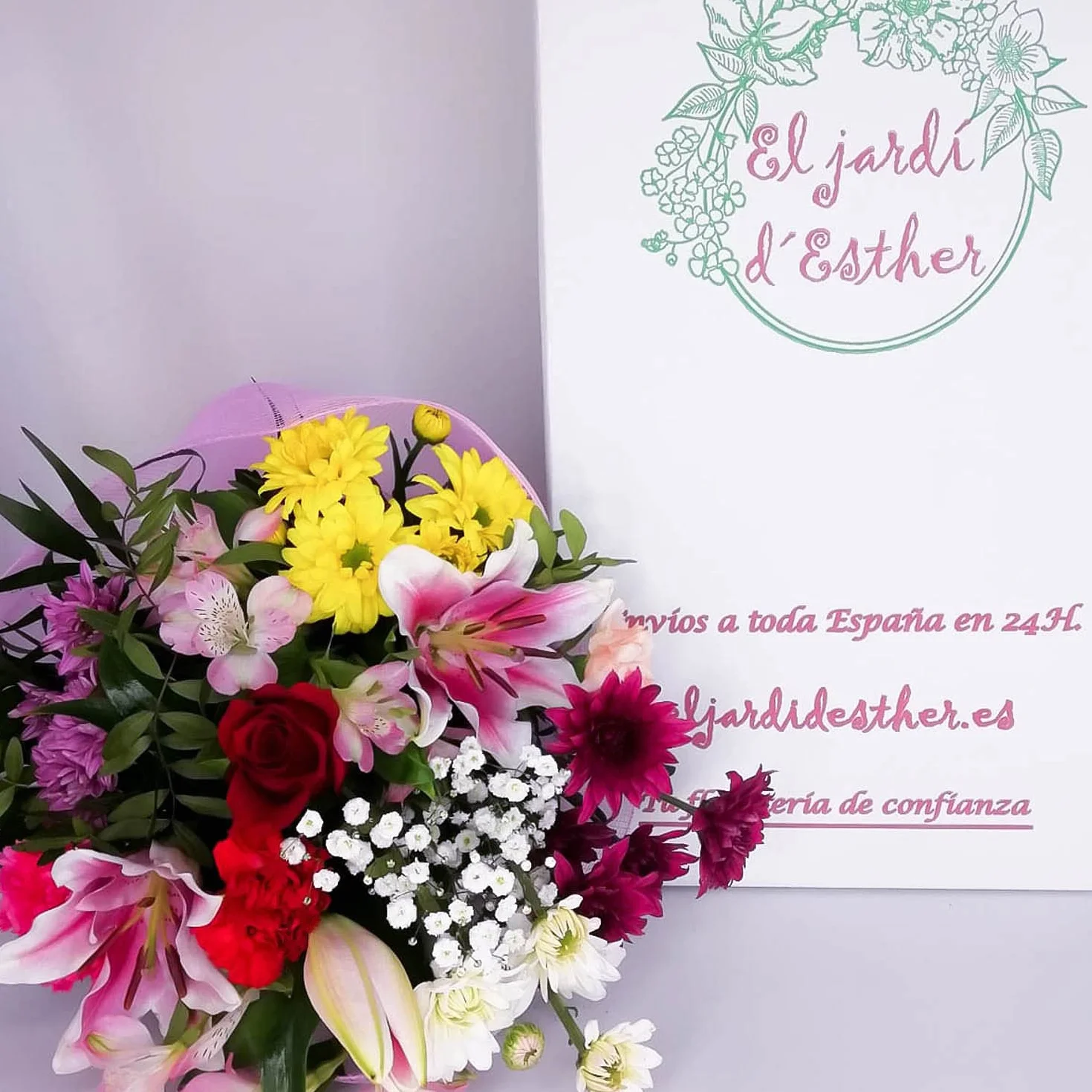 Ramo de flores naturales a domicilio - Flores frescas - Entrega gratis 24 horas - Tarjeta dedicatoria
