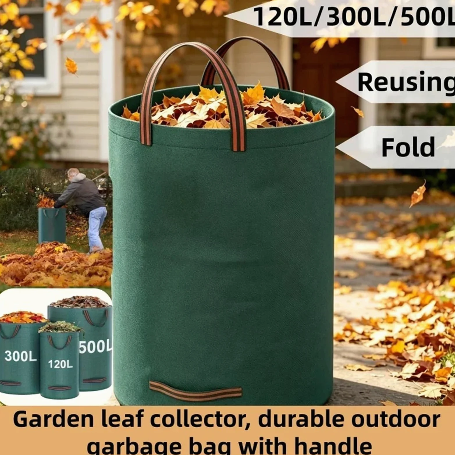 Bolsa para Residuos de Jardín Bolsa de basura jardín reutilizable resistente