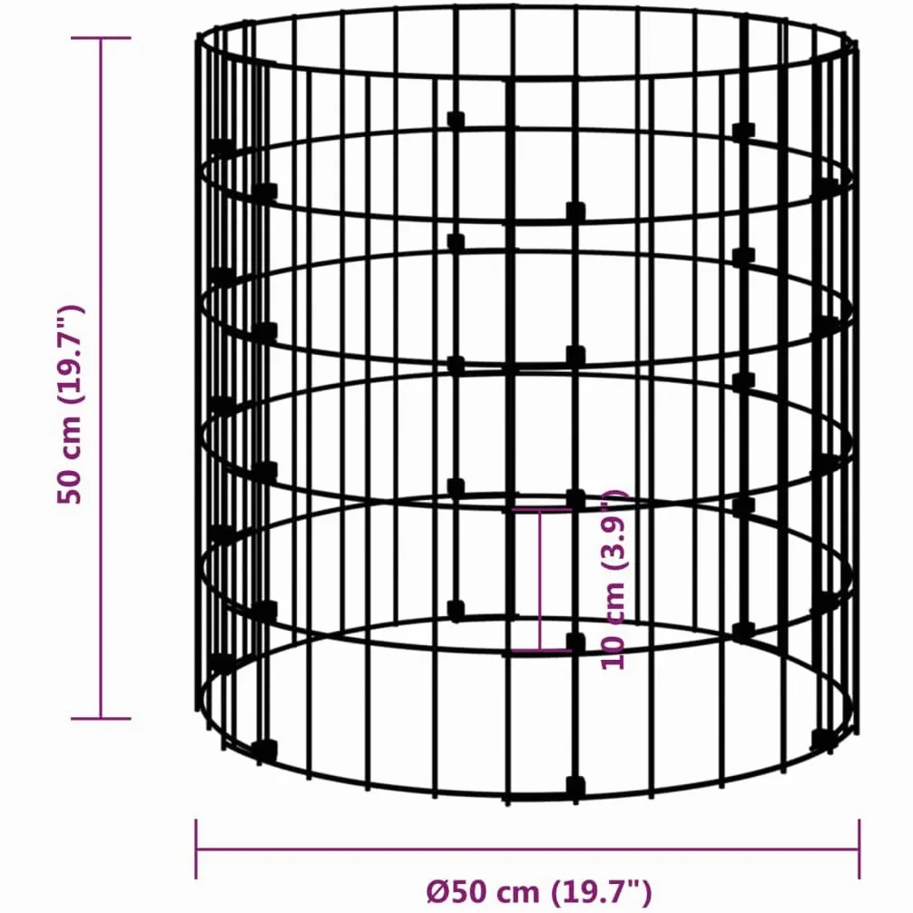 Compostador de jardín de acero galvanizado, diámetro de 50 x 50 cm, recipiente para compost con diseño de malla para ventilación para residuos de jardín, hojas, césped y fertilizante natural