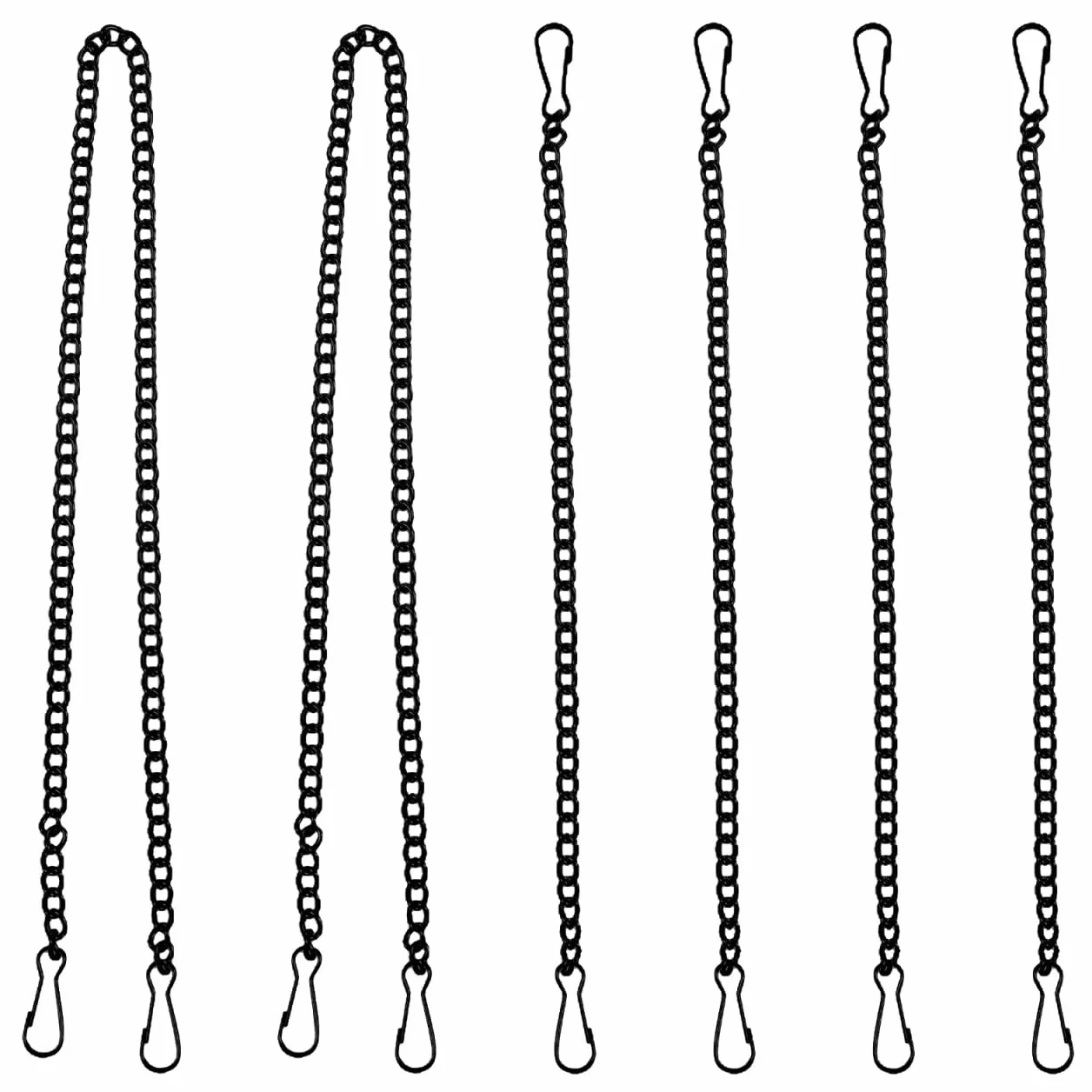 VILLCASE Cadenas de metal colgantes 25 cm 50 cm Ganchos Hierro Negro Decoración Jardín Hogar