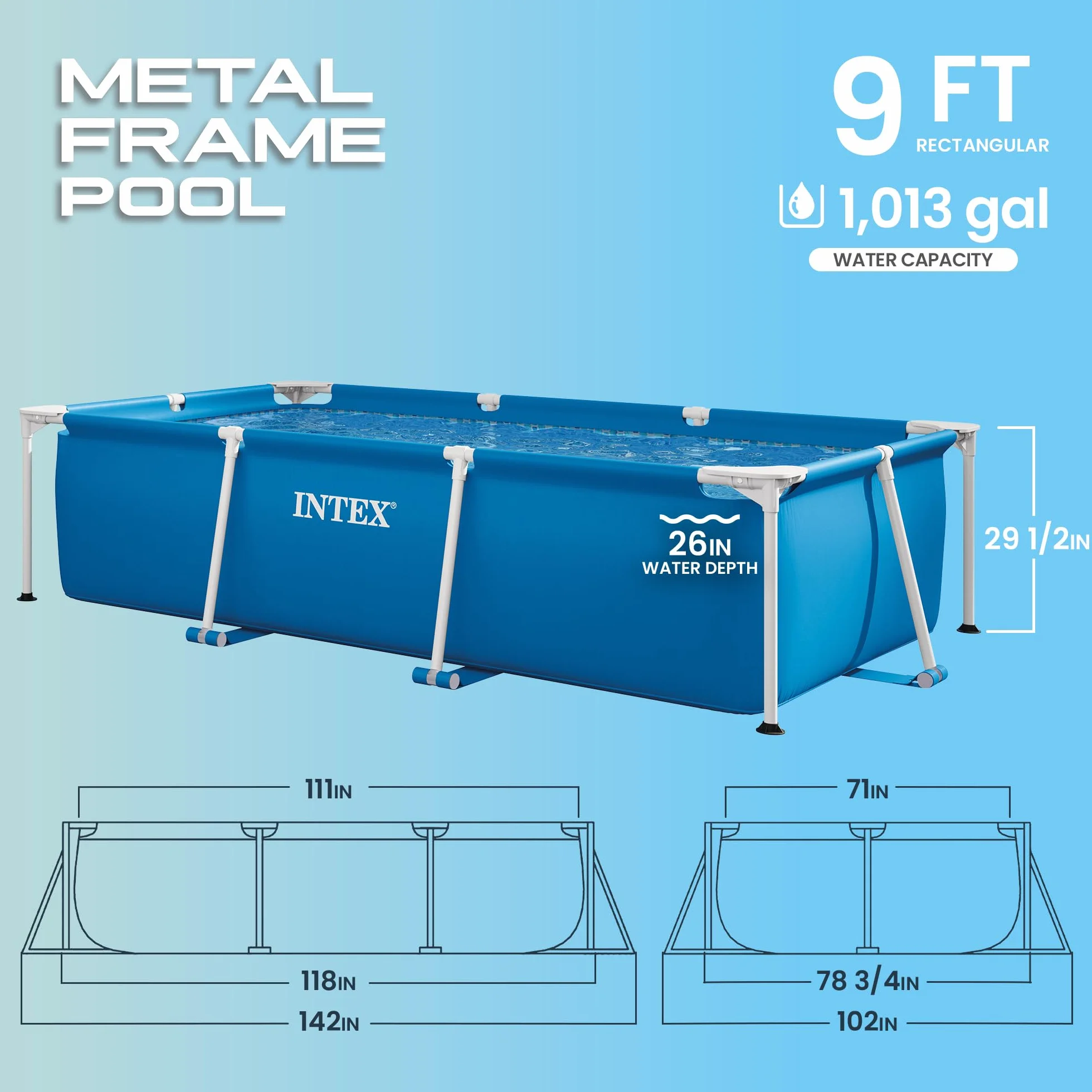 Intex 28272NP Piscina Desmontable 300 x 200 x 75 cm 3.834 litros Azul