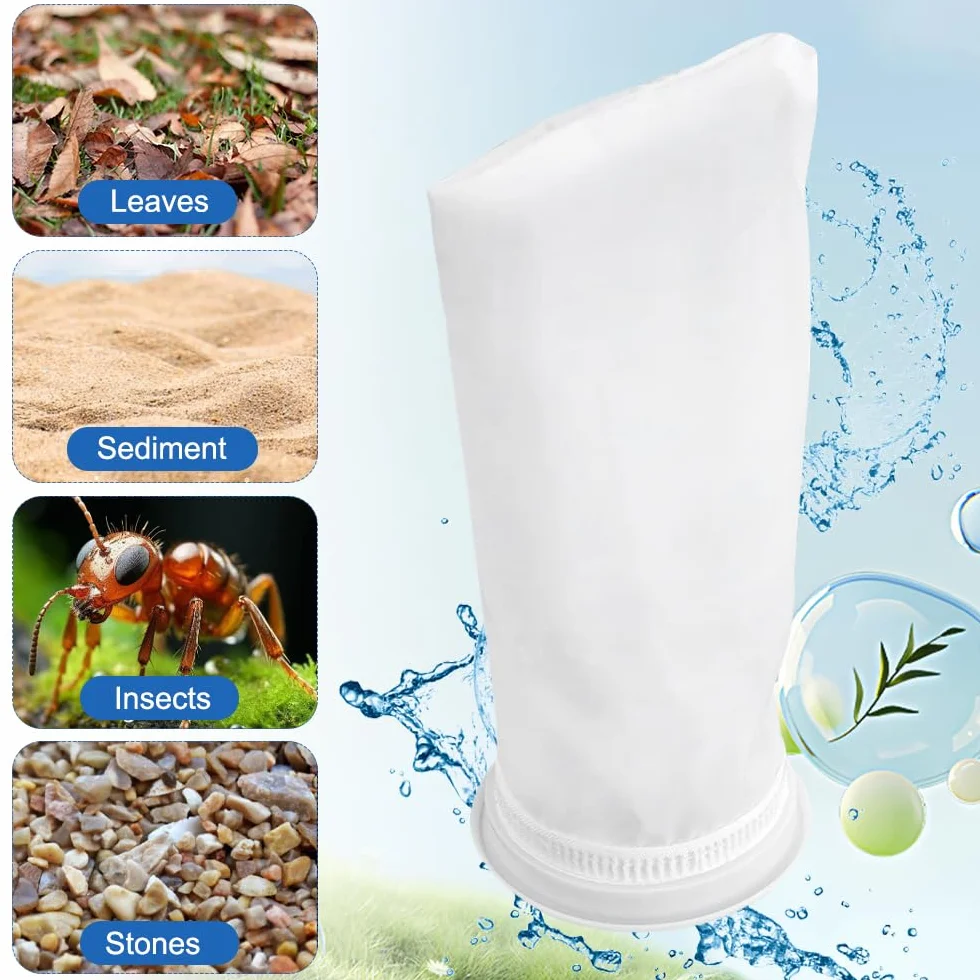 Filtro de Agua de Lluvia Lavable para Tanque IBC, Accesorio de Nailon con Tapa, 3 Unidades